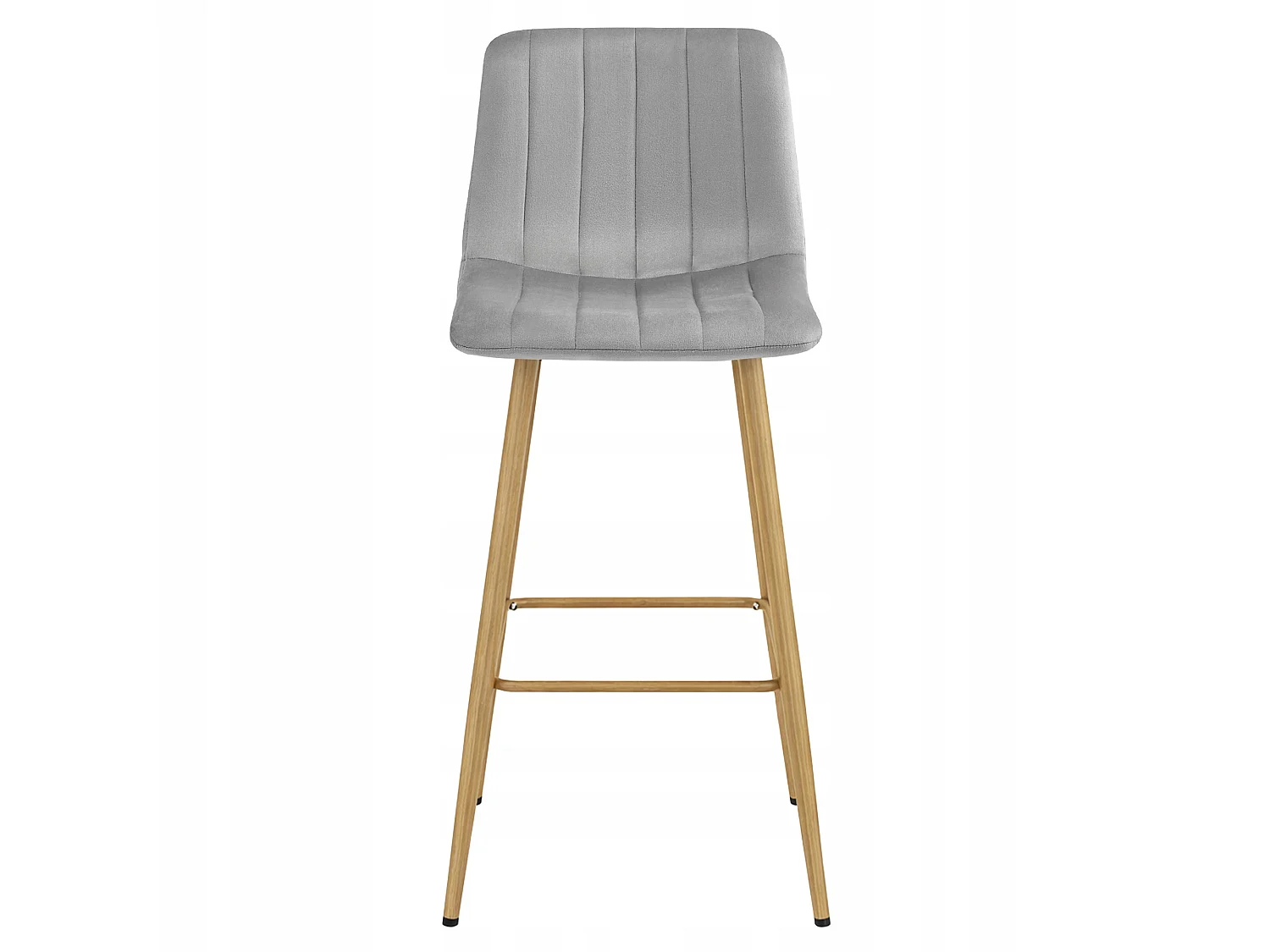 Barstoel POZZA met rugleuning, fluweel, lichtgrijs, 43x49x102 cm