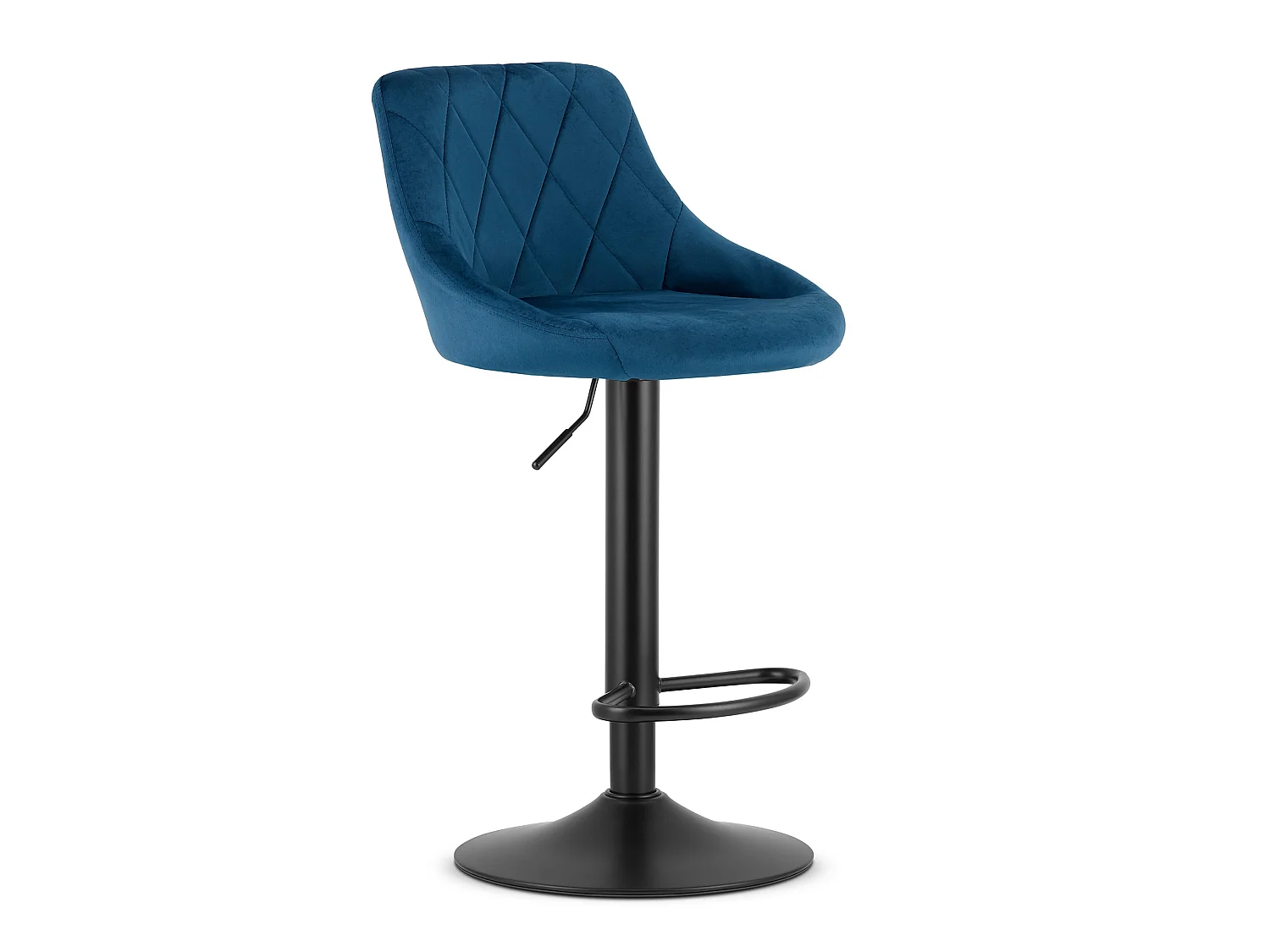Barhocker drehbar KAST Samt dunkelblau schwarz 2 St.
