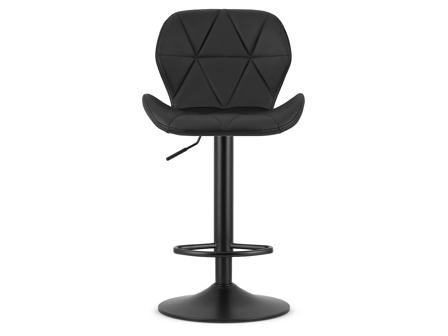 Barstoel met rugleuning kunstleer zwart 46x48,5x90-111 cm