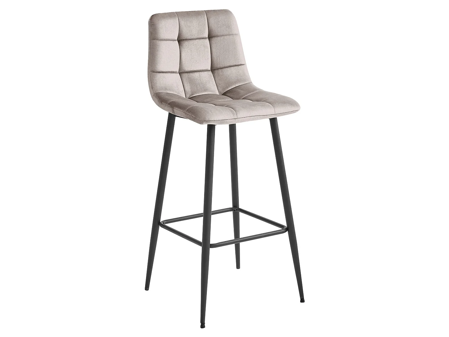 Barhocker ARCETO mit Fußstütze Samt Dunkelbeige Schwarz 4er-Set 104 cm
