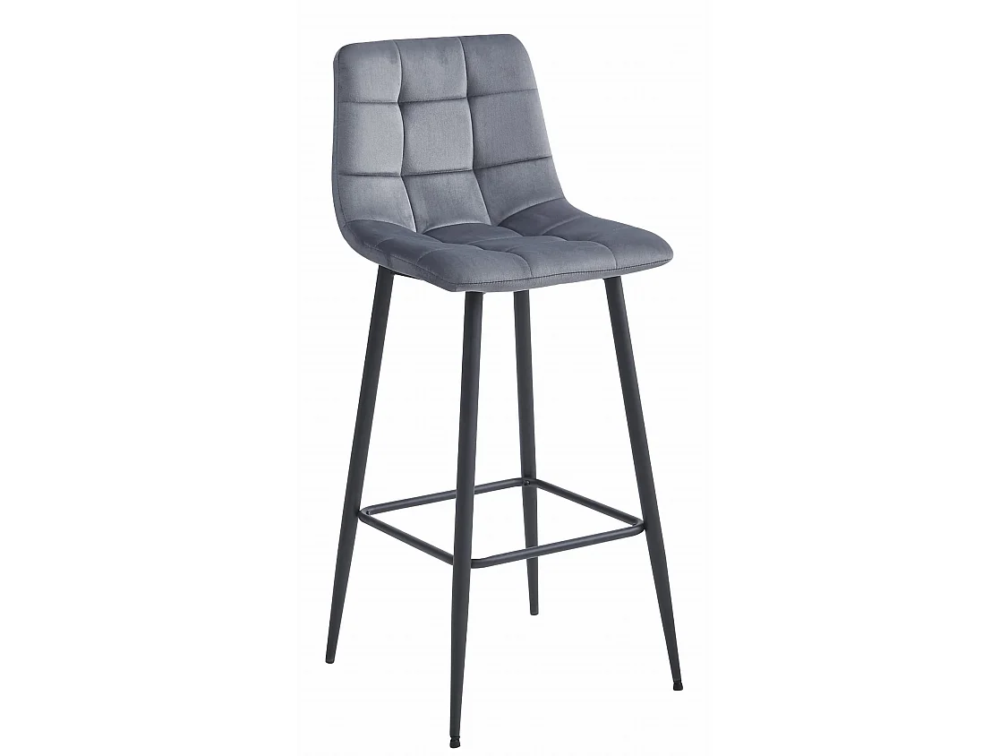 ARCETO barkruk fluweel donkergrijs zwarte poten 2 st. 104 cm