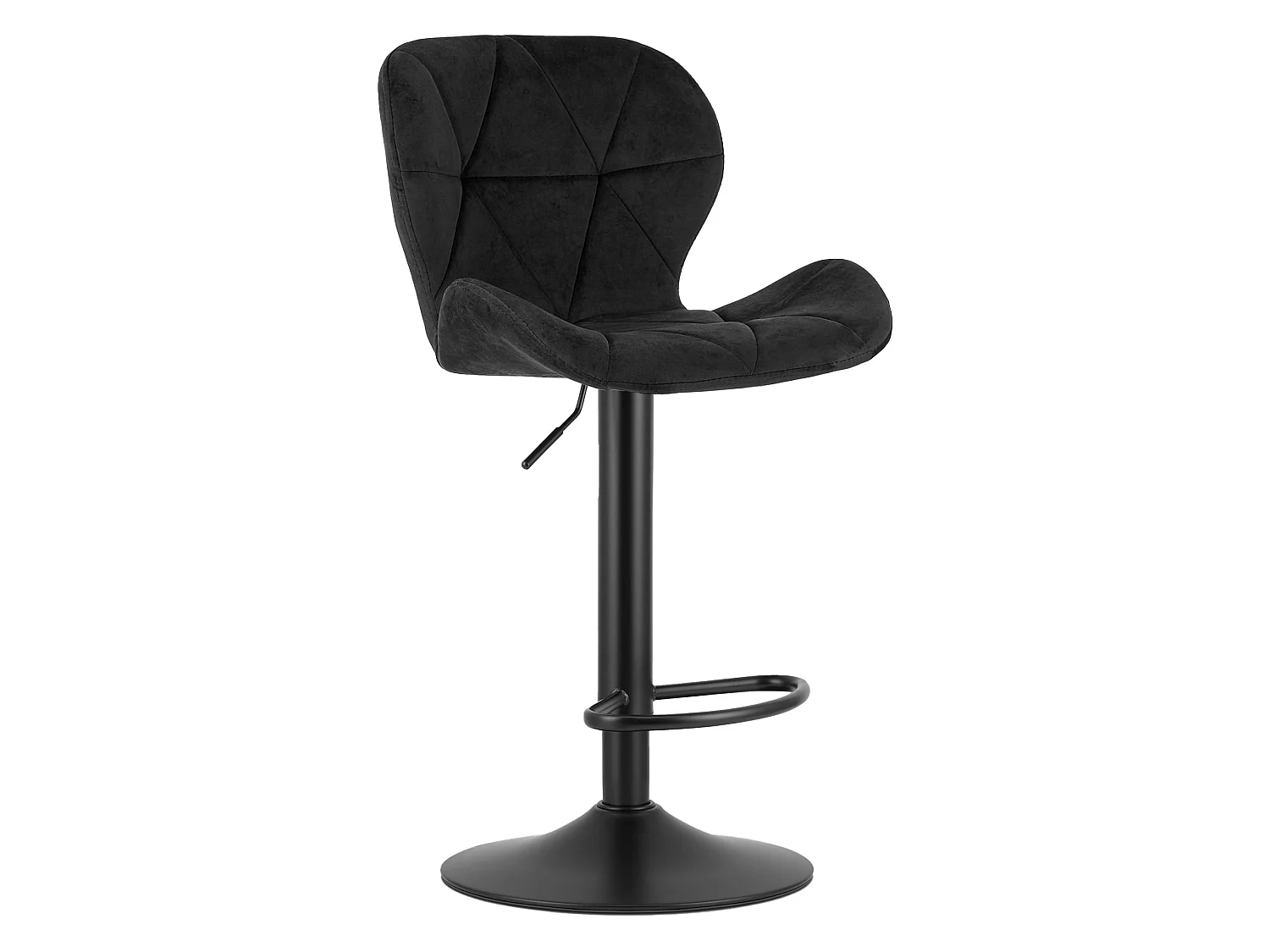 Barhocker WEST verstellbar Samt Schwarz schwarze Basis 2 Stk.
