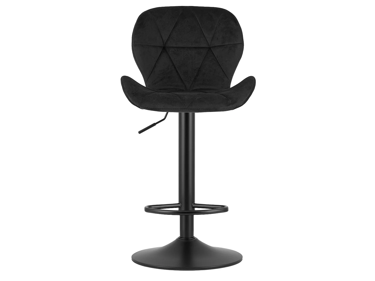 Barhocker WEST verstellbar Samt Schwarz schwarze Basis 2 Stk.