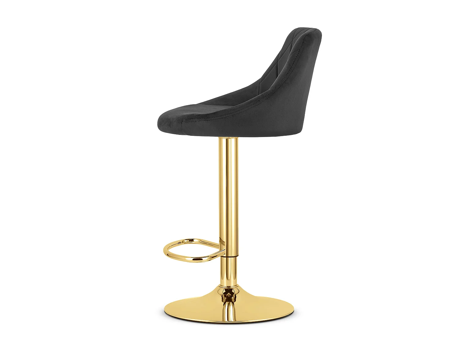 Barstoel KAST draaibaar fluweel zwart goud 83,5 cm