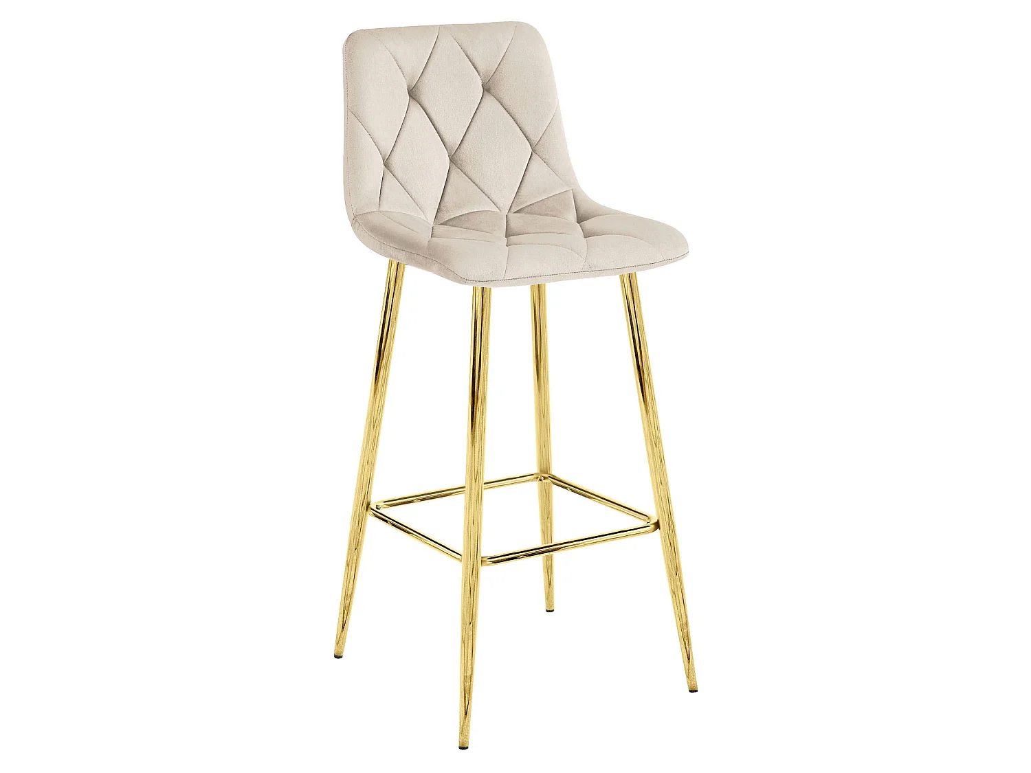 Barstoel NADO elegant fluweel beige 102x43,5x49 cm