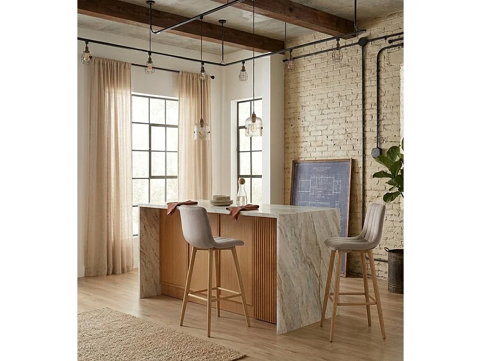 Barhocker POZZA mit Rückenlehne Samt beige dunkel Metallbeine 3 St. 43x49x102 cm