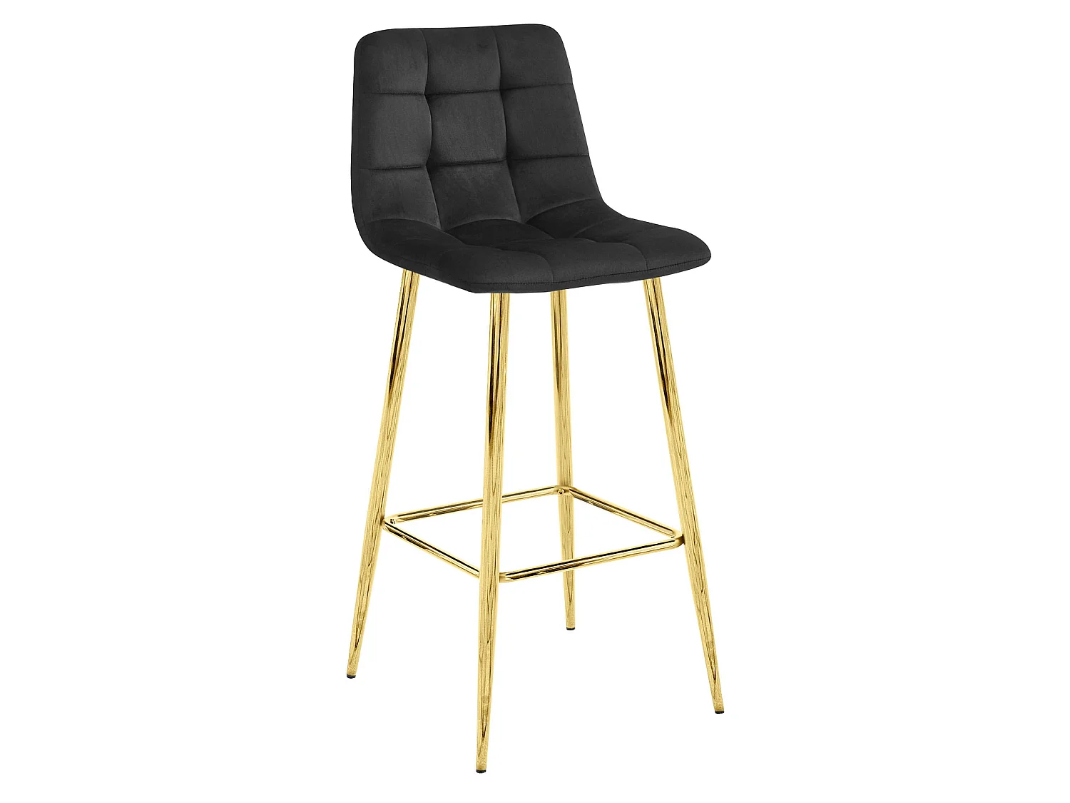 ARCETO barkruk fluweel zwart gouden poten 102 cm