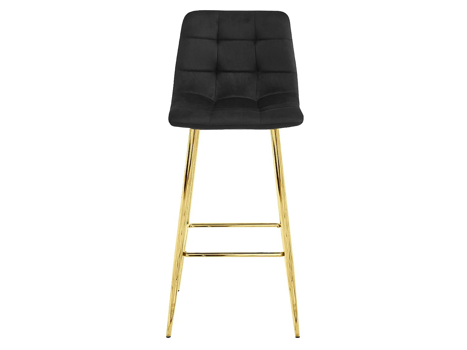 ARCETO barkruk fluweel zwart gouden poten 102 cm
