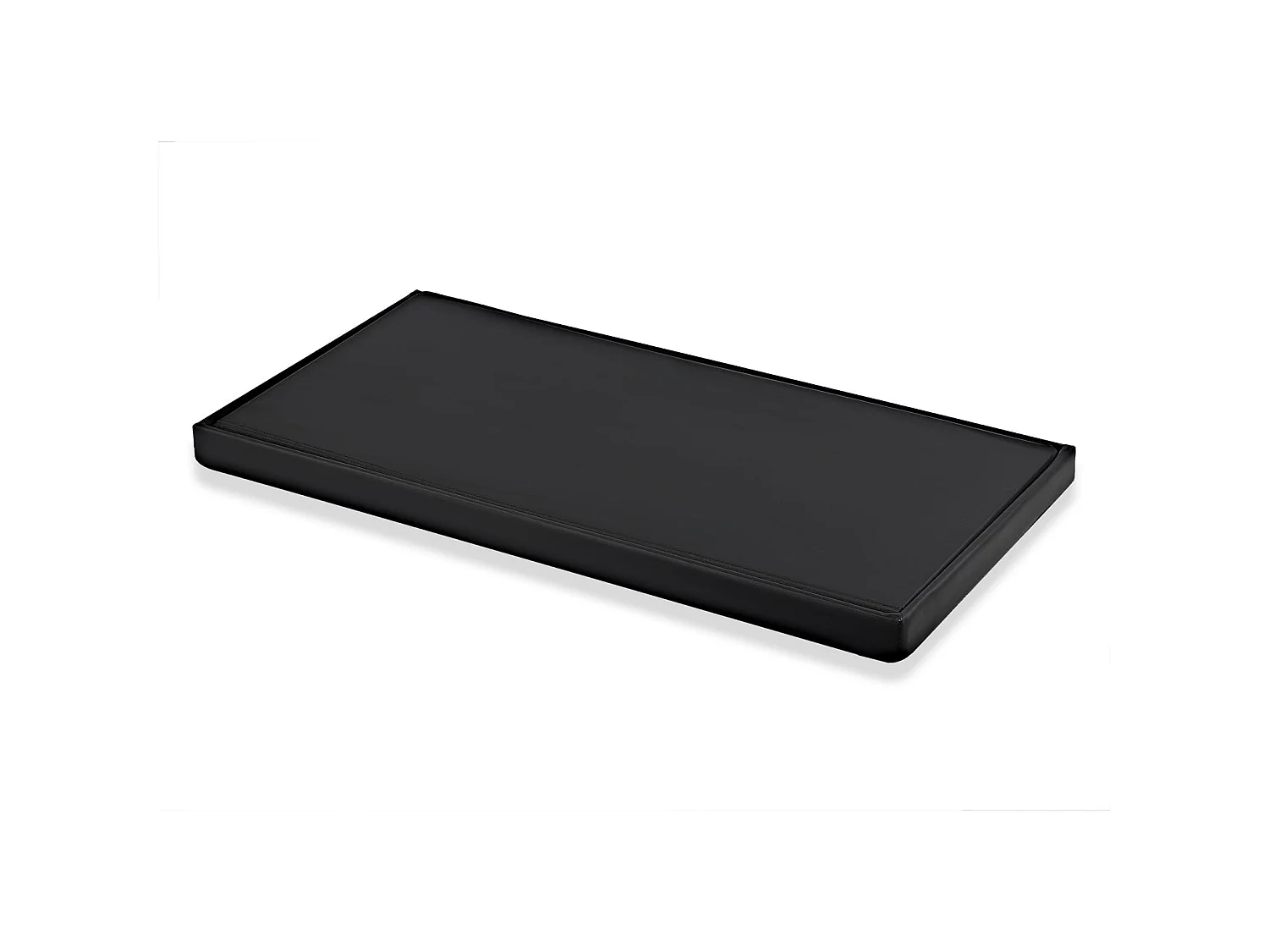 Pouf coffre pliable XXL à boutons similicuir noir 80x40x40 cm