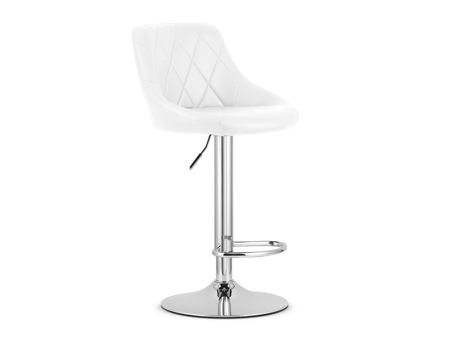 Barstoel KAST draaibaar kunstleer wit chroom 2x 45,5x48,5 cm