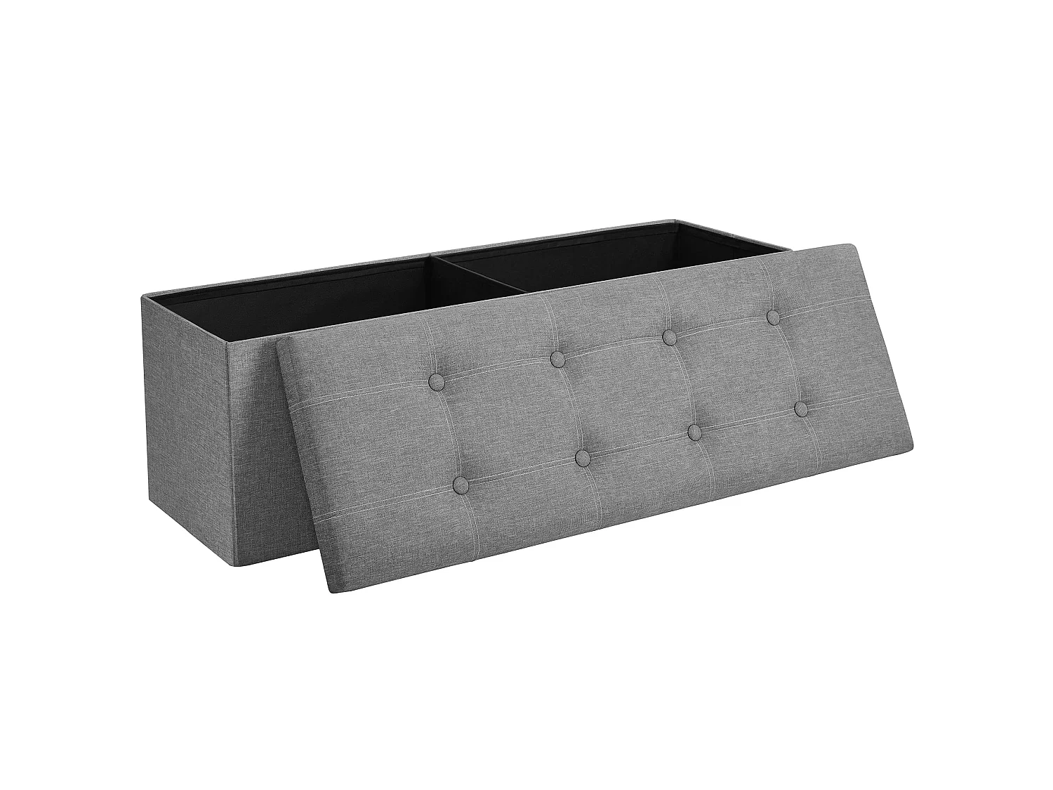 Pouf de rangement fonctionnel MDF gris clair 110x38x38 cm LSF077G05V1