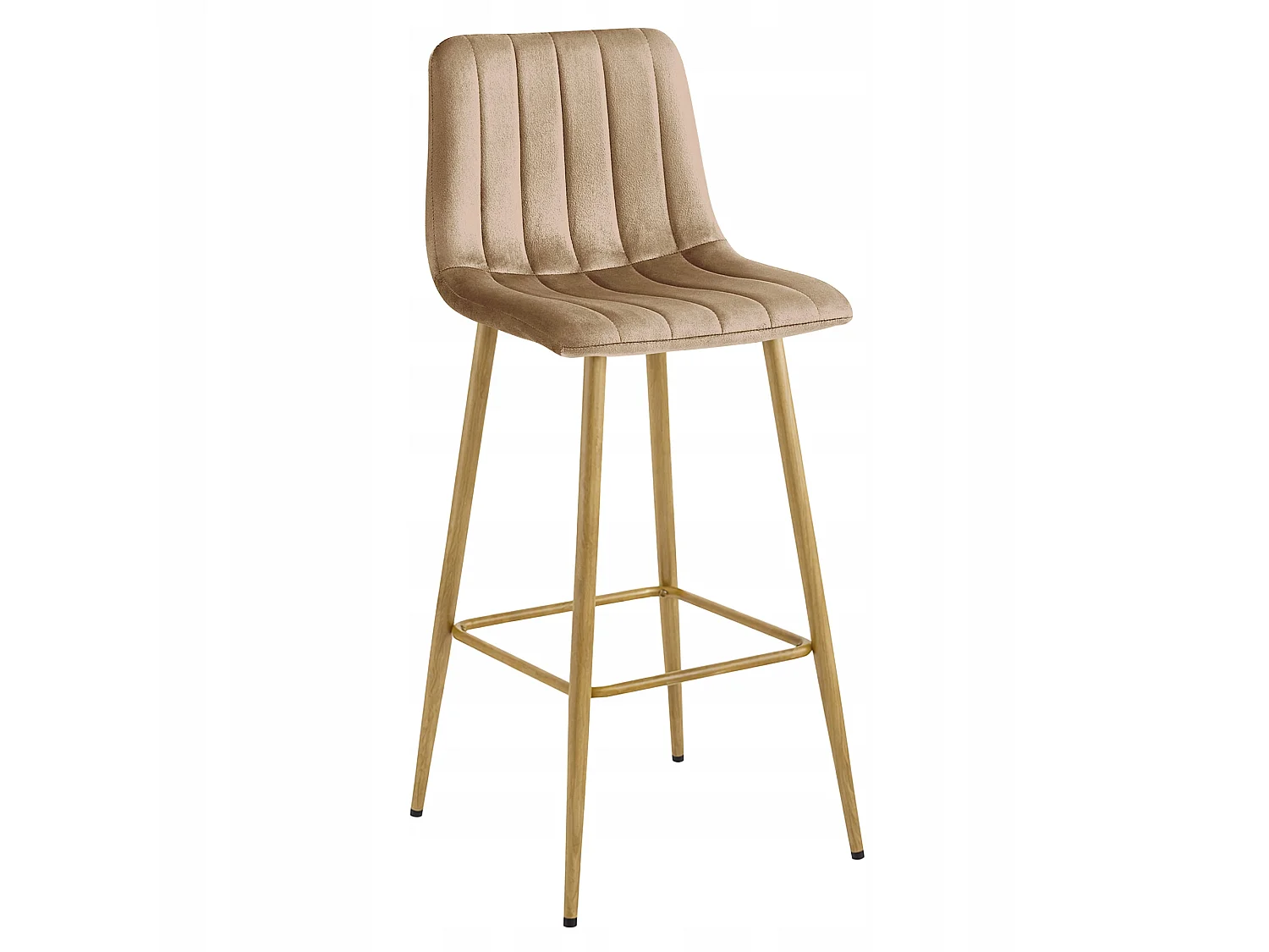 Barhocker POZZA Samt braun Eiche 3 St. 102x43x49 cm