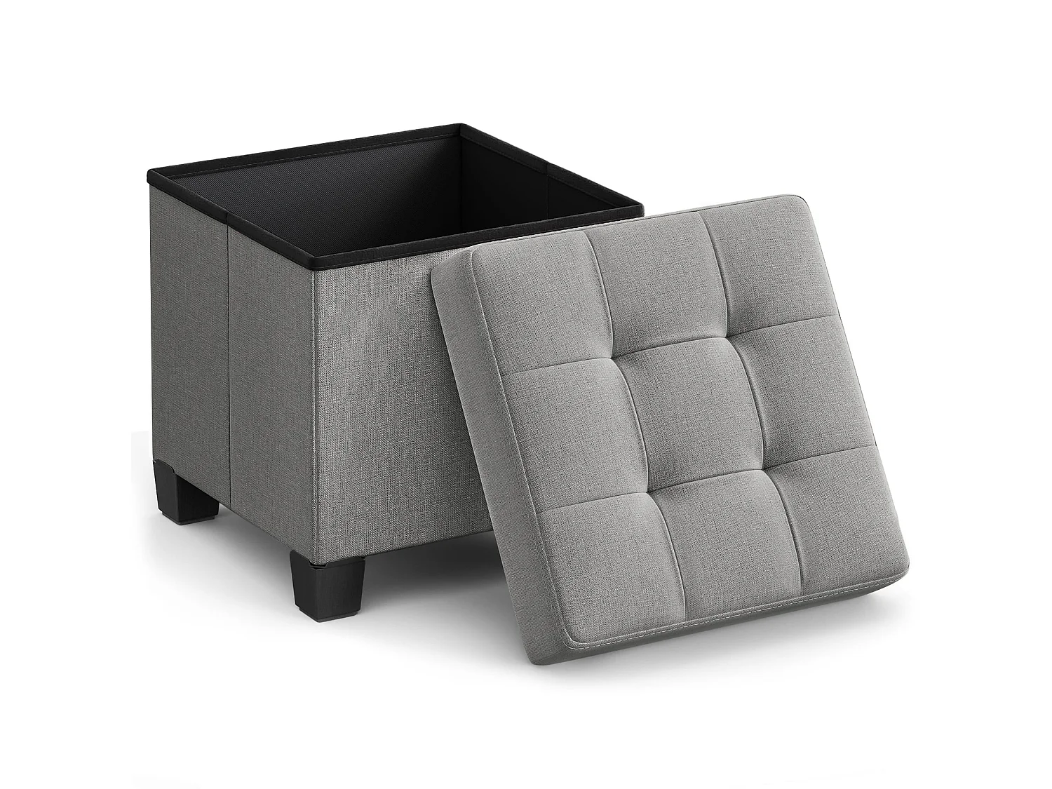 Opbergpoef organizer MDF lichtgrijs 38x38x40 cm LSF014G02