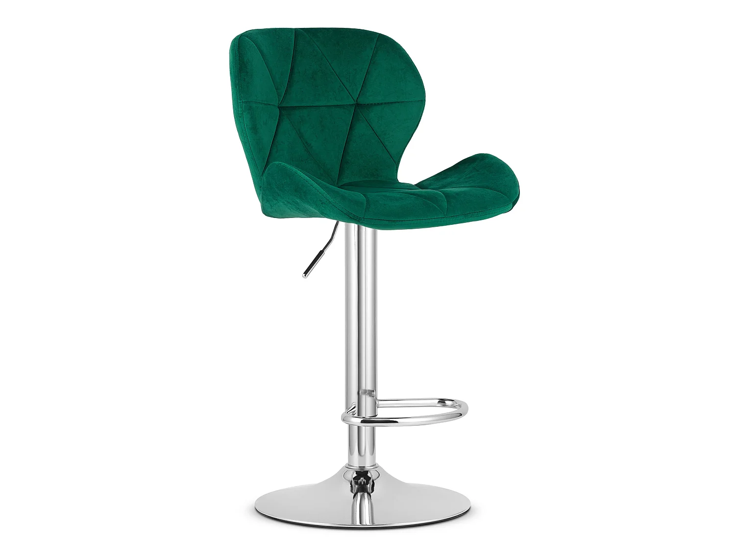 WEST barkruk fluweel groen chroom 2x 90-111 cm