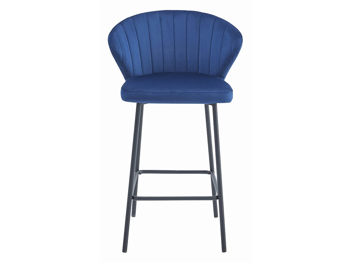 Tabouret GATTA - velours grenade / pieds noirs x 1