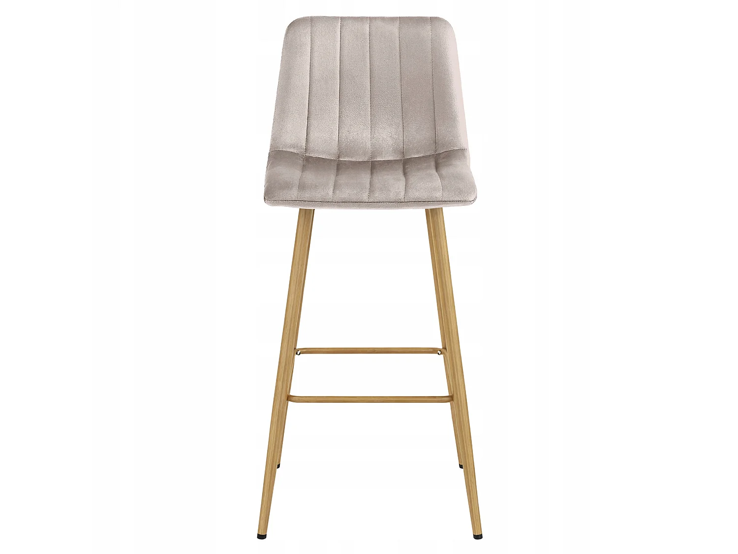 Barhocker POZZA mit Rückenlehne Samt Beige Dunkel Metall 43x49x102 cm