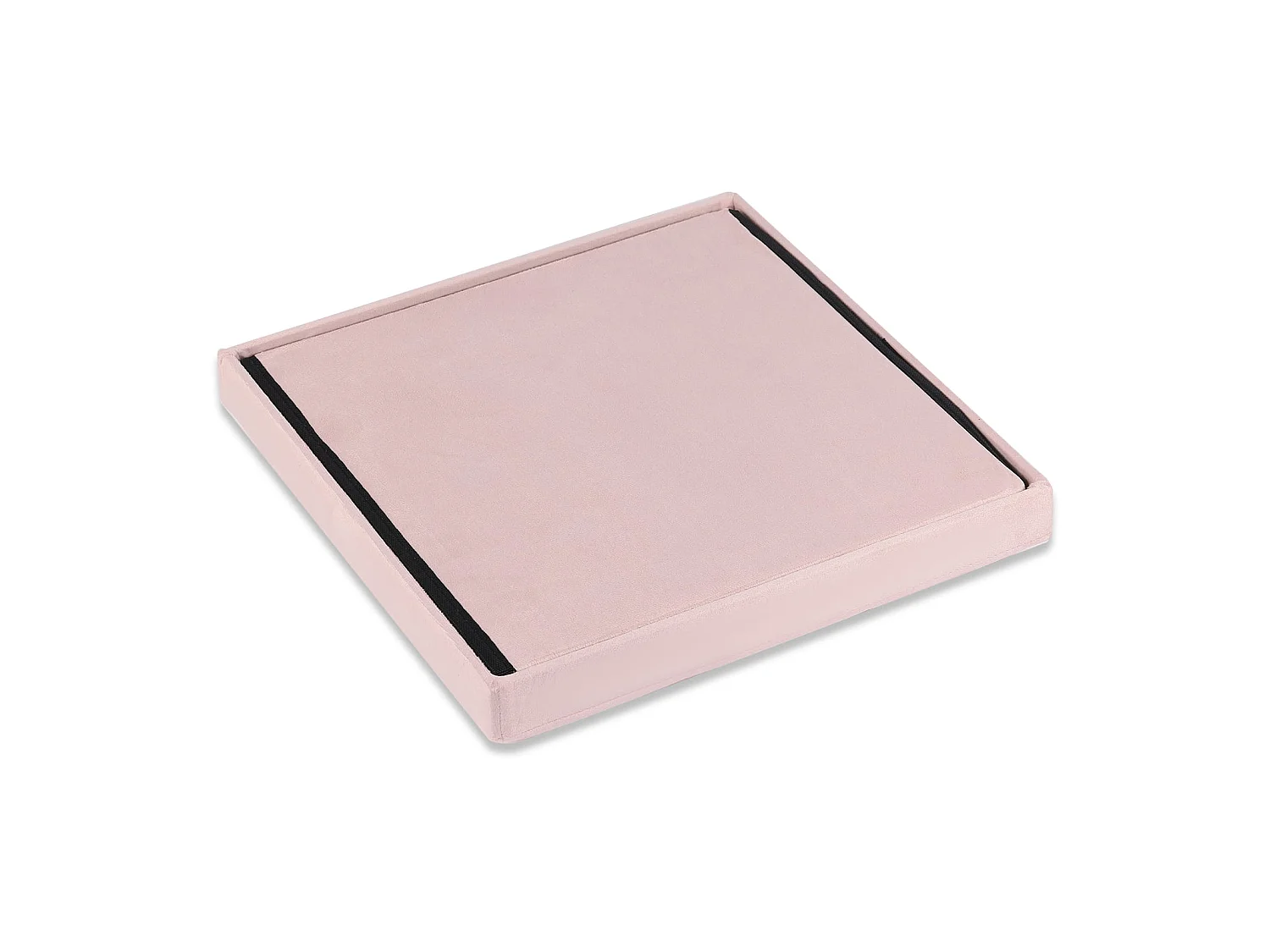Pouf coffre pliable avec boutons en velours rose L 38x38x38 cm