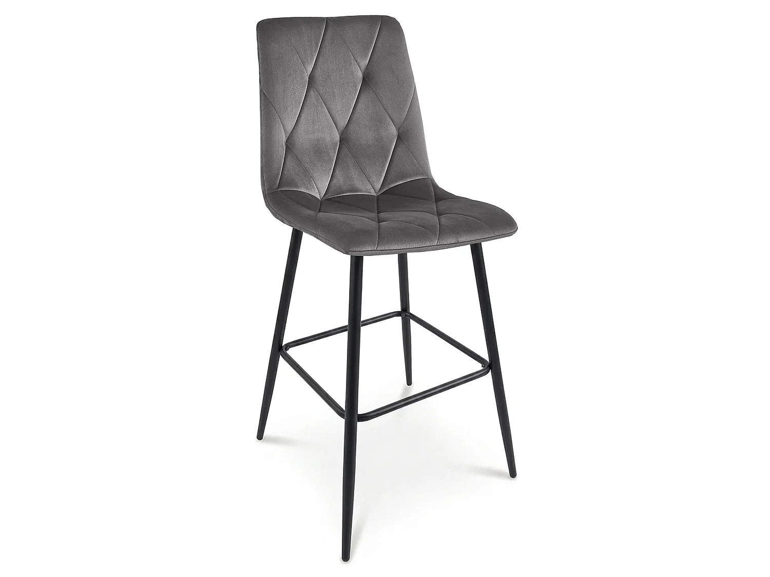 Barstoel LIBRA met rugleuning, fluweel, donkergrijs, zwart, 3x 112 cm