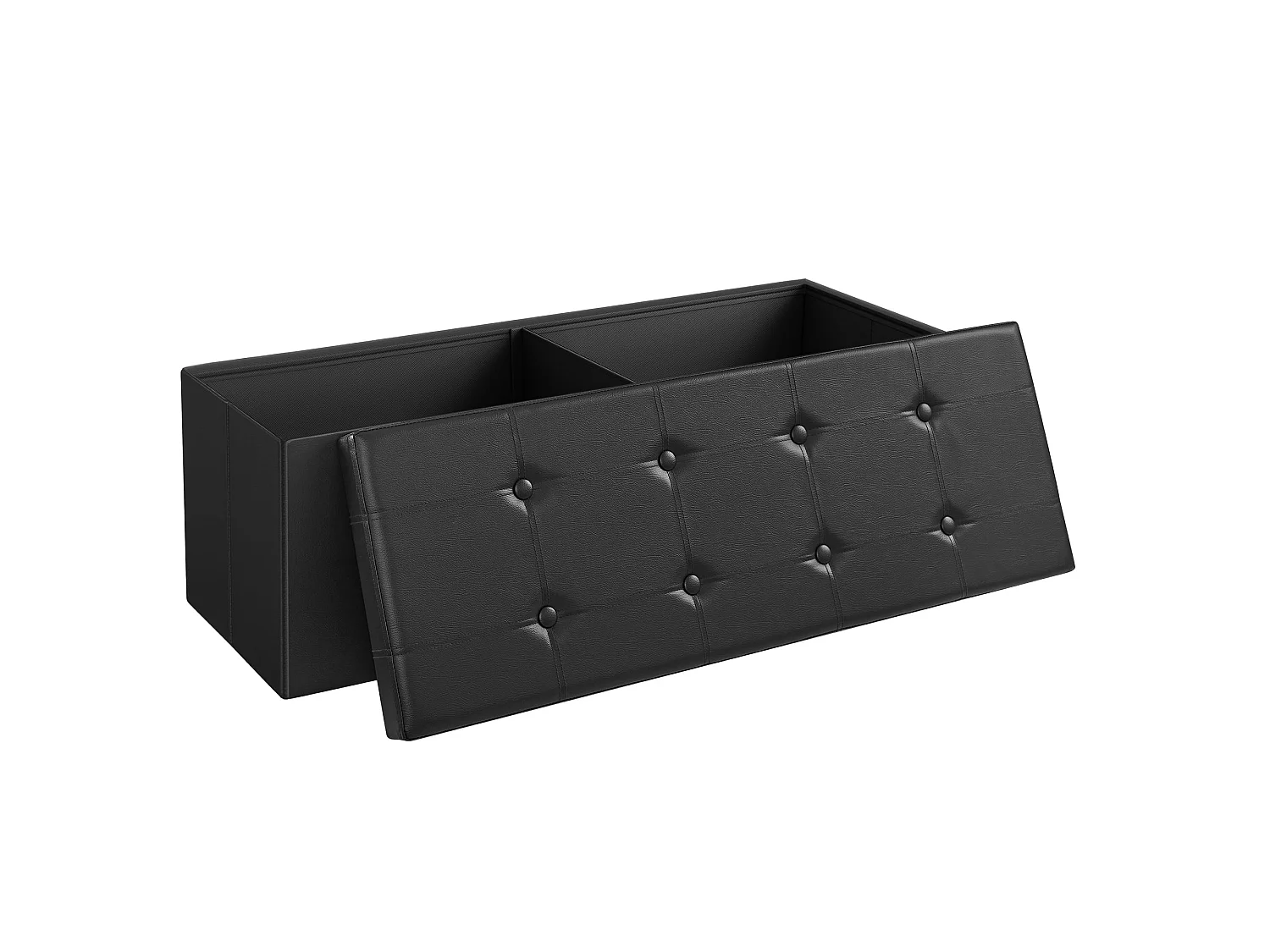 Opbergpoef met opbergruimte MDF zwart 110x38x38 cm