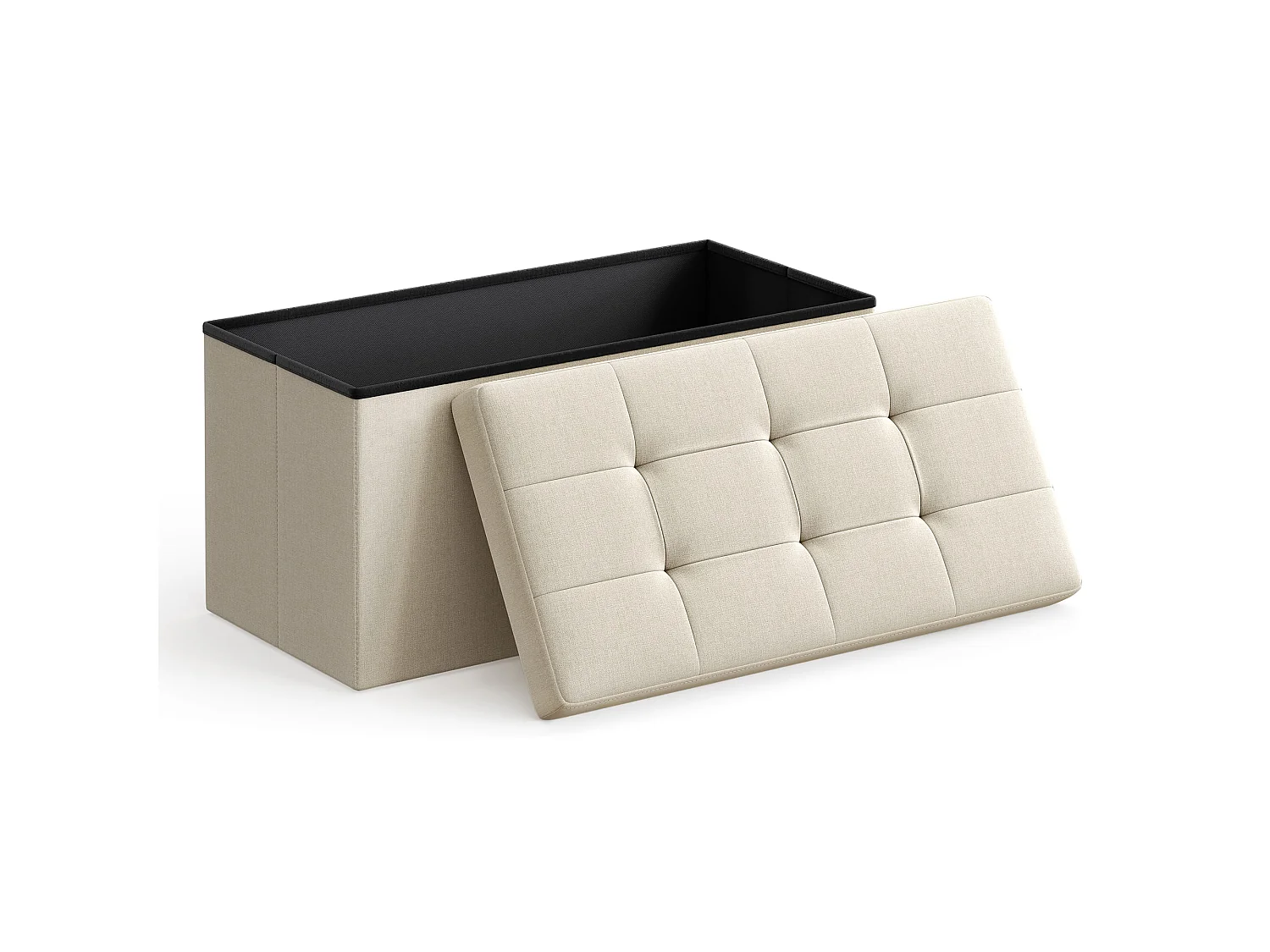 Opbergpoef organizer MDF beige 76x38x38 cm