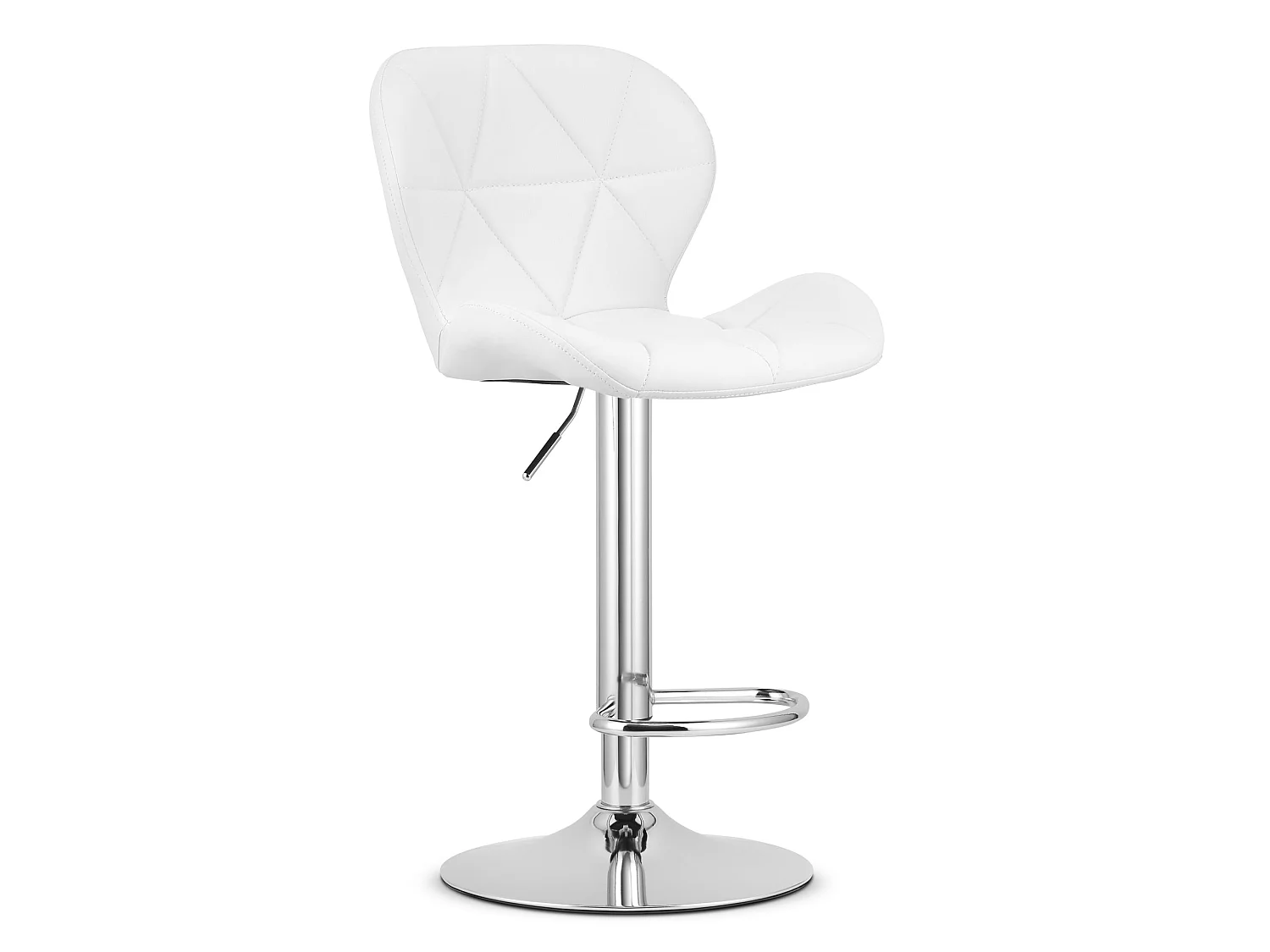 Tabouret de bar pivotant en similicuir blanc base chromée 46x48,5x111 cm