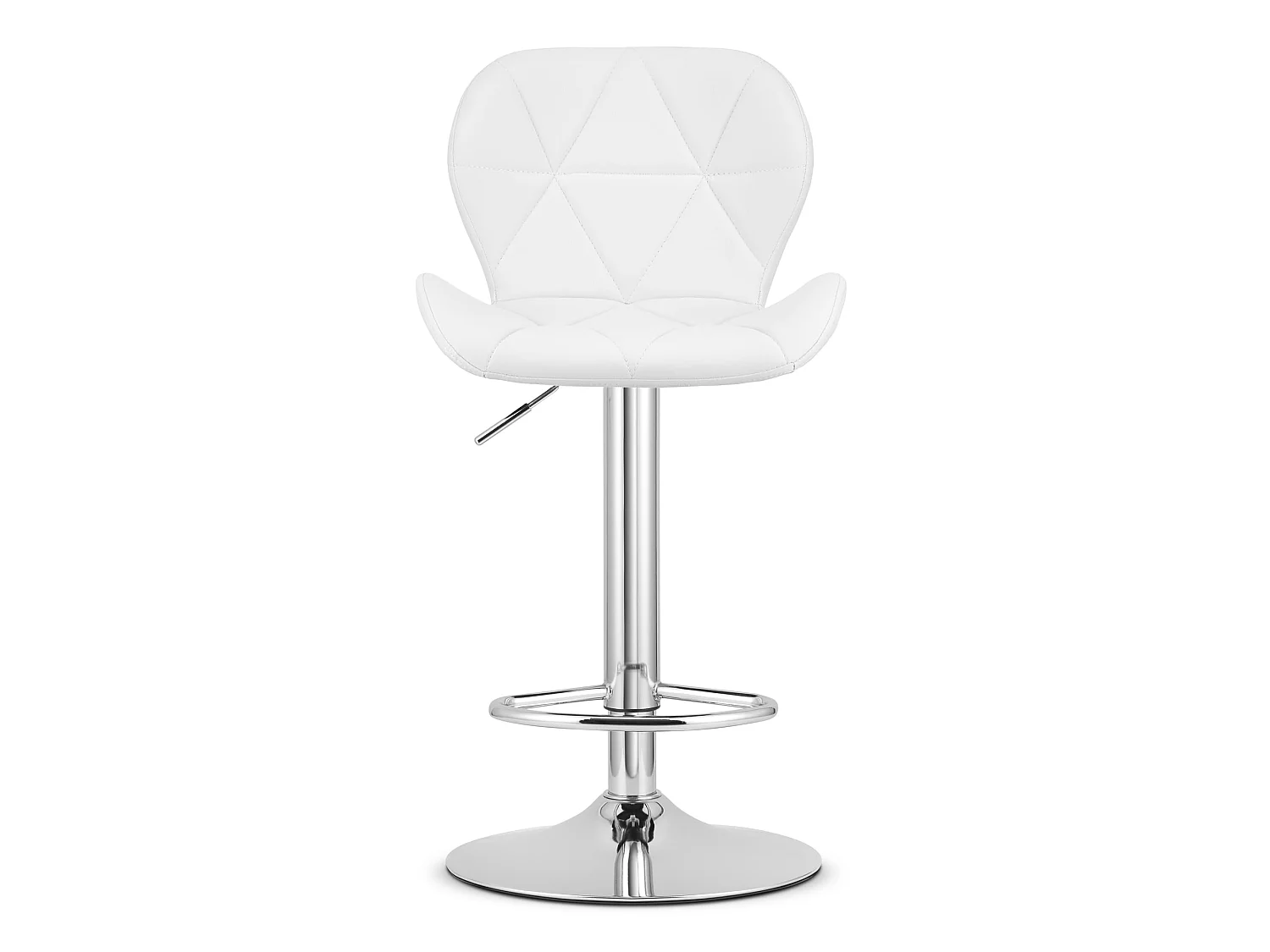 Tabouret de bar pivotant en similicuir blanc base chromée 46x48,5x111 cm