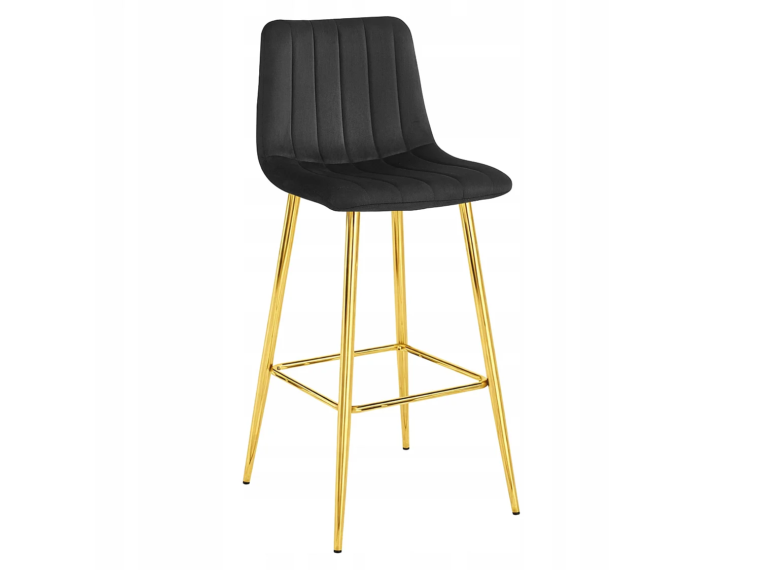 POZZA barkruk met rugleuning fluweel zwart goud 43x49x102 cm