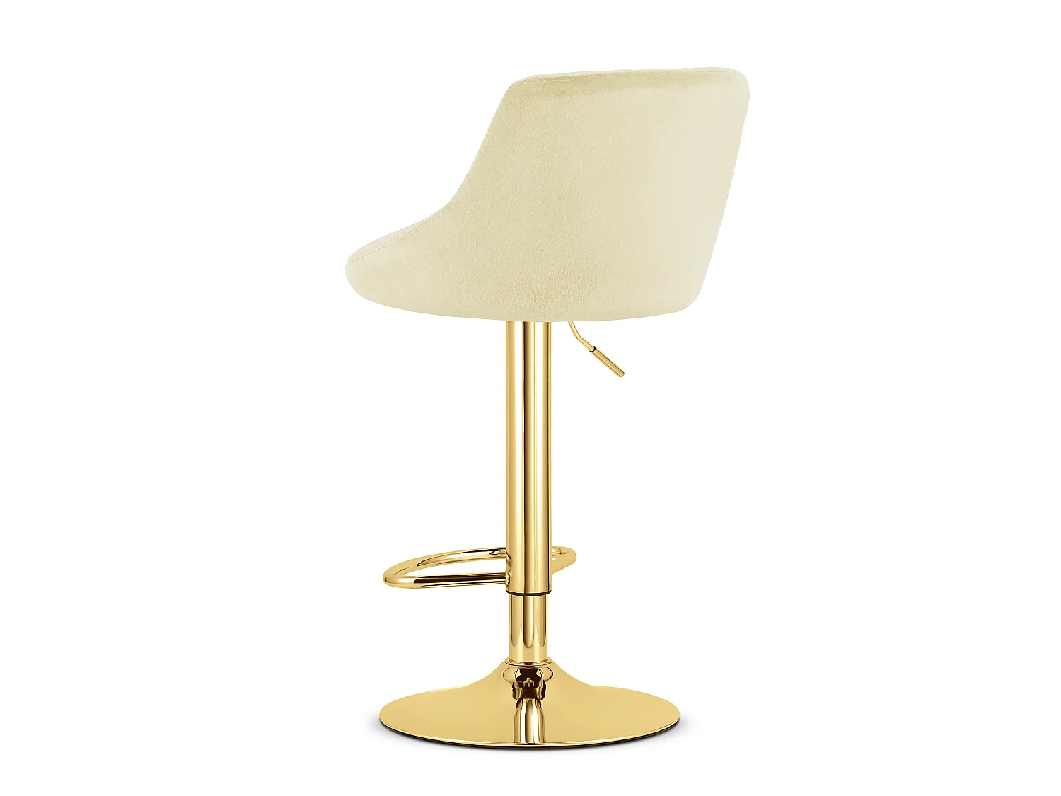 Barstoel draaibaar KAST fluweel beige gouden basis 2x 85-105 cm