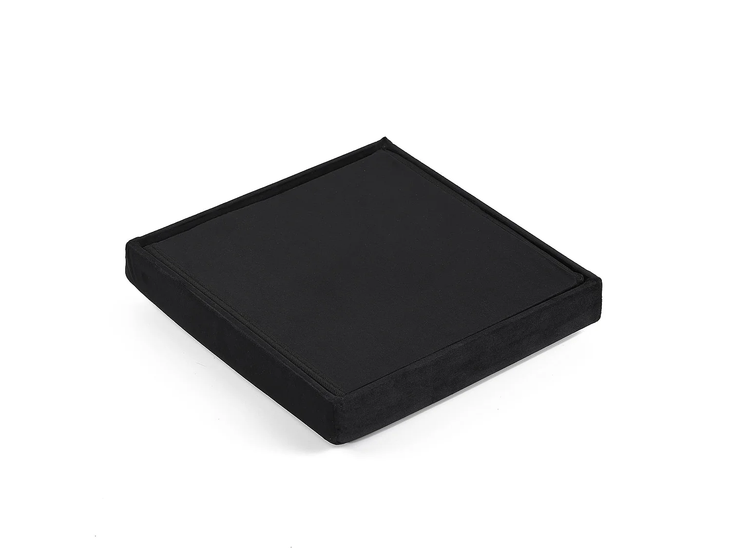Pouf pliable de rangement en velours noir M 30x30x30 cm