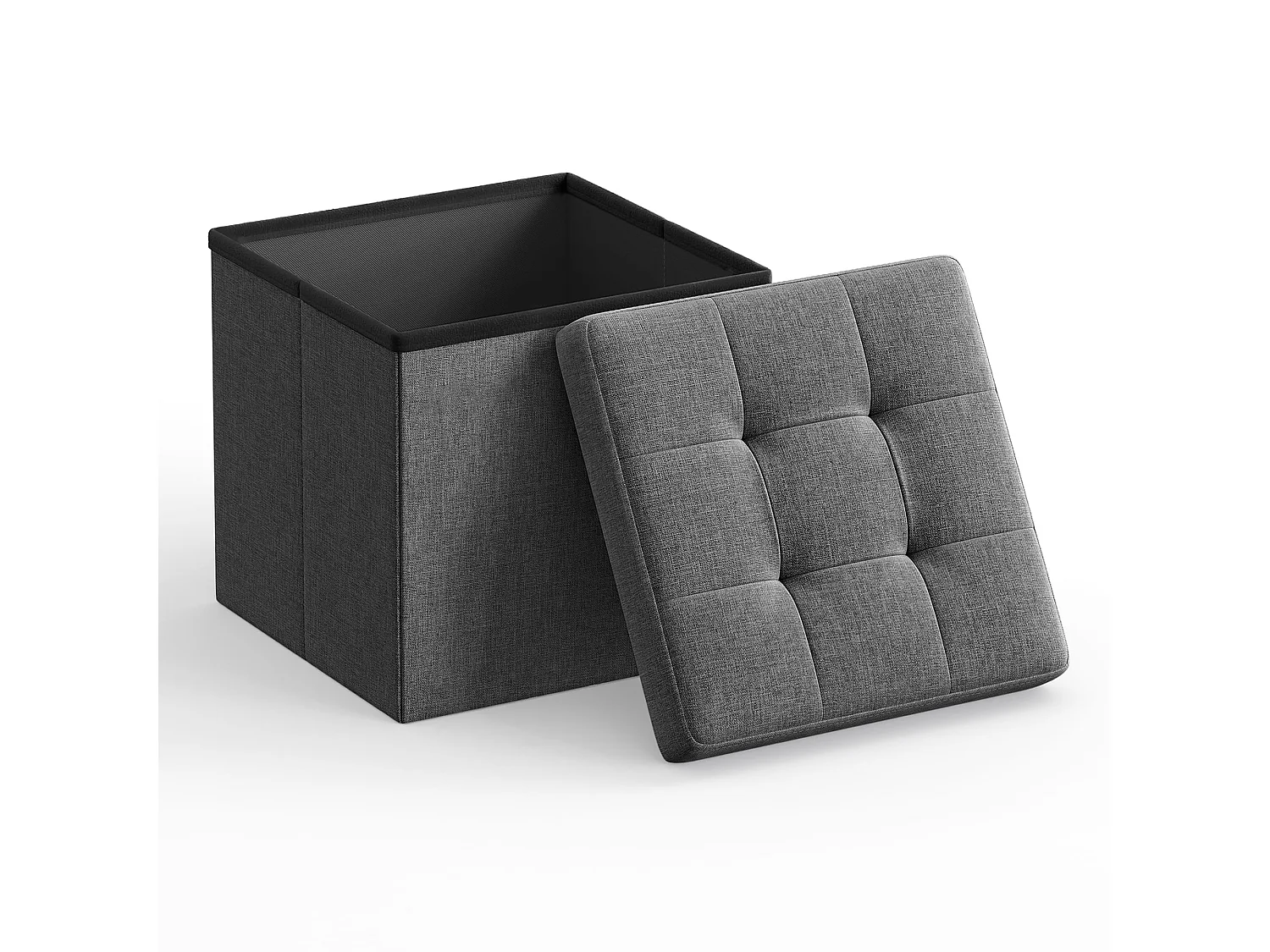 Aufbewahrungs-Hocker mit Stauraum MDF dunkelgrau 30x30x30 cm