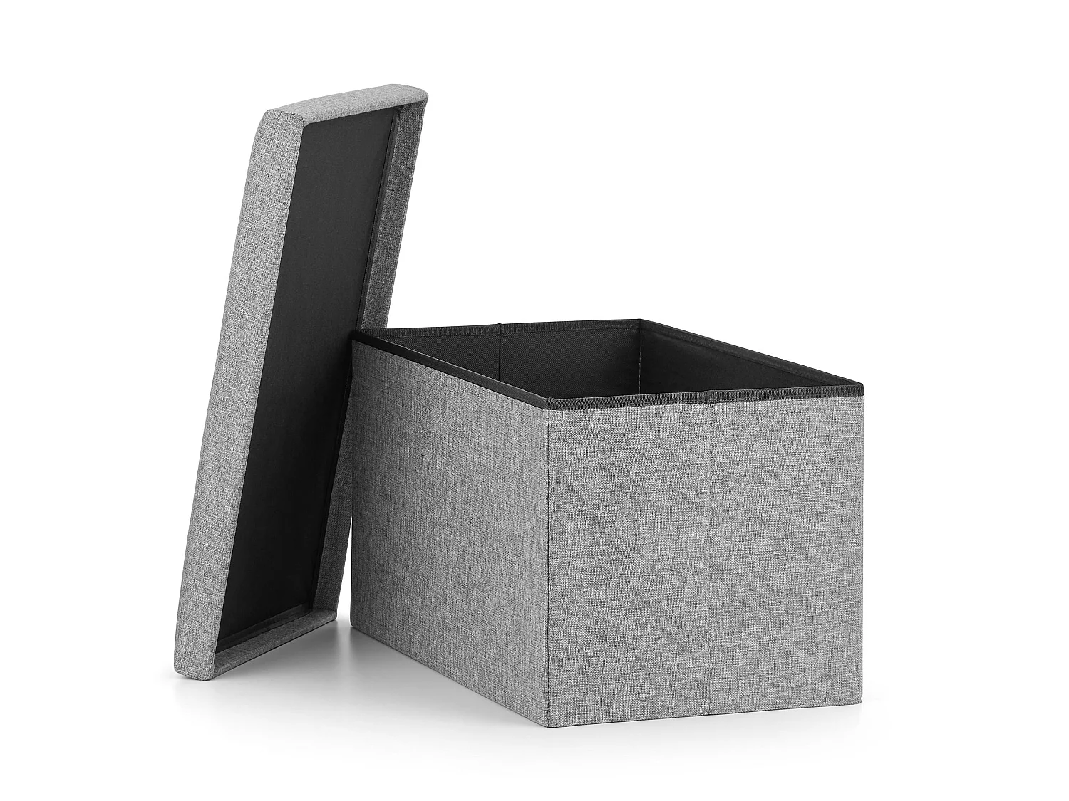 Pouf pliable de salon en tissu Oxford gris XL 60x38x38 cm