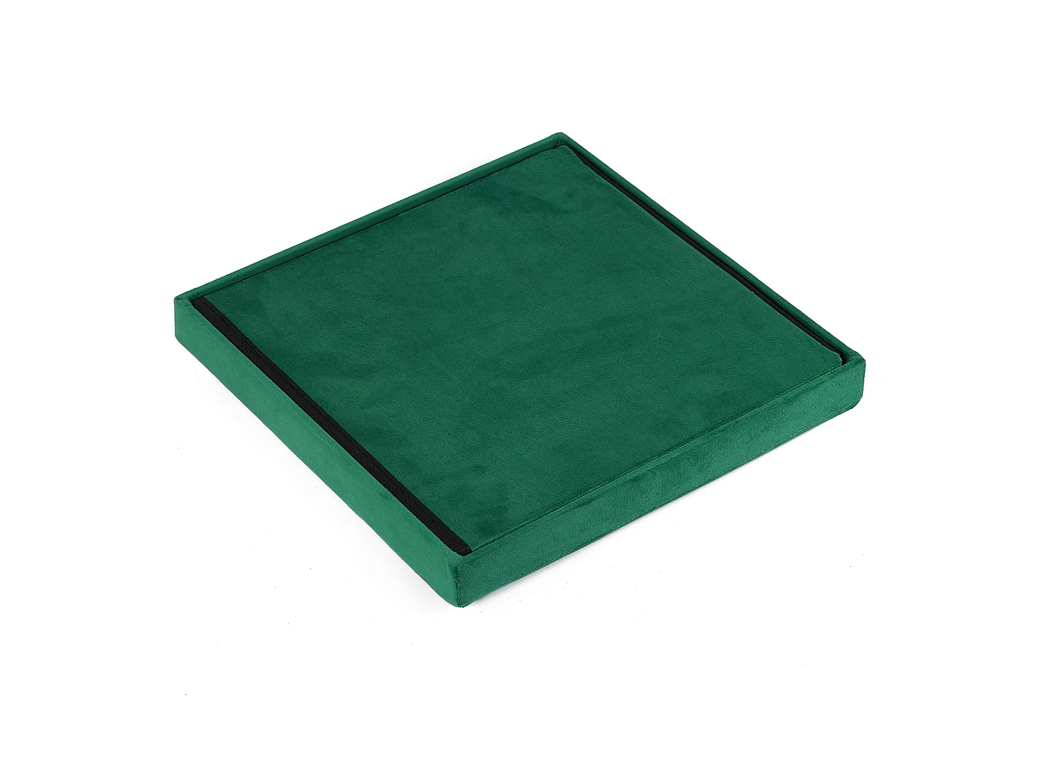 Pouf coffre pliable avec boutons velours vert 38x38x38 cm