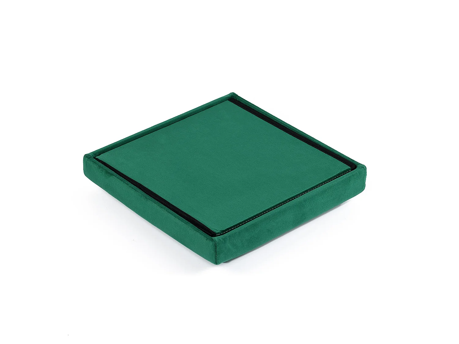 Pouf pliable avec rangement en velours vert M 30x30x30 cm