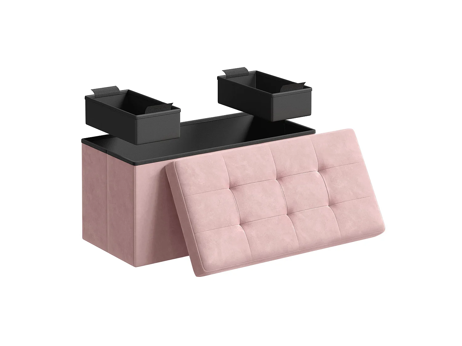 Opbergpoef organizer MDF pastelroze 76x38x38 cm LSF247R01