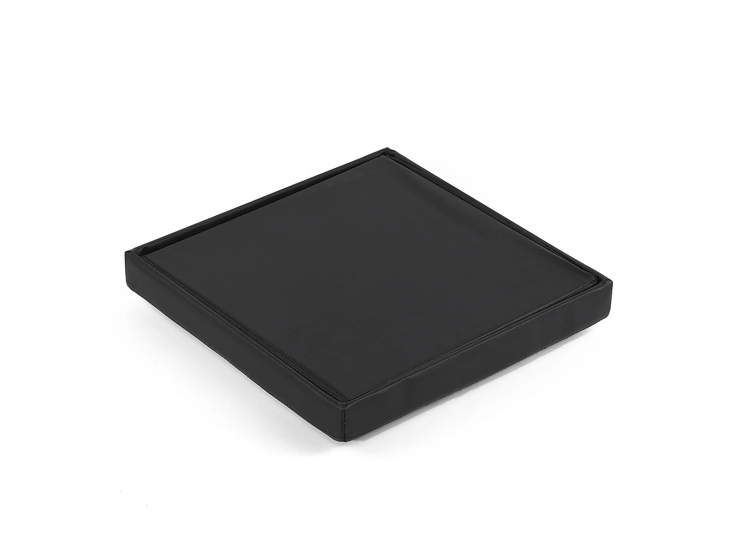 Pouf pliable avec rangement en simili cuir noir 38x38x38 cm