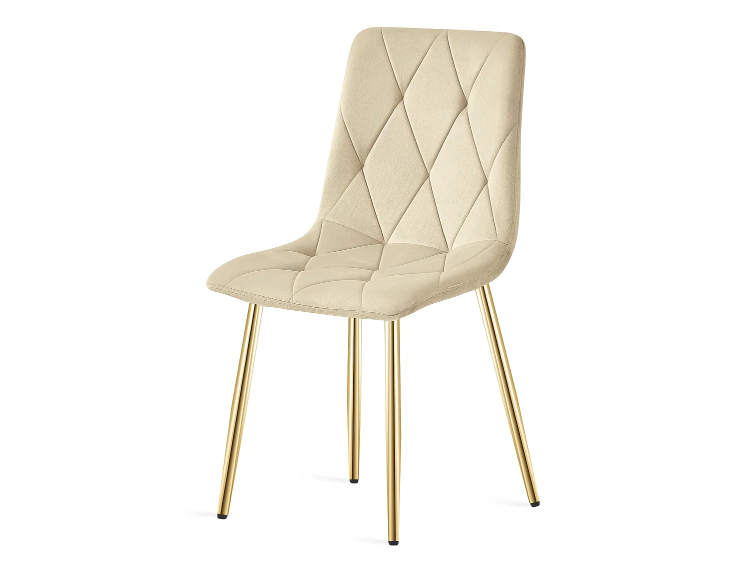 Eetkamerstoel LIBRA fluweel lichtbeige gouden poten 86,5x45x54 cm