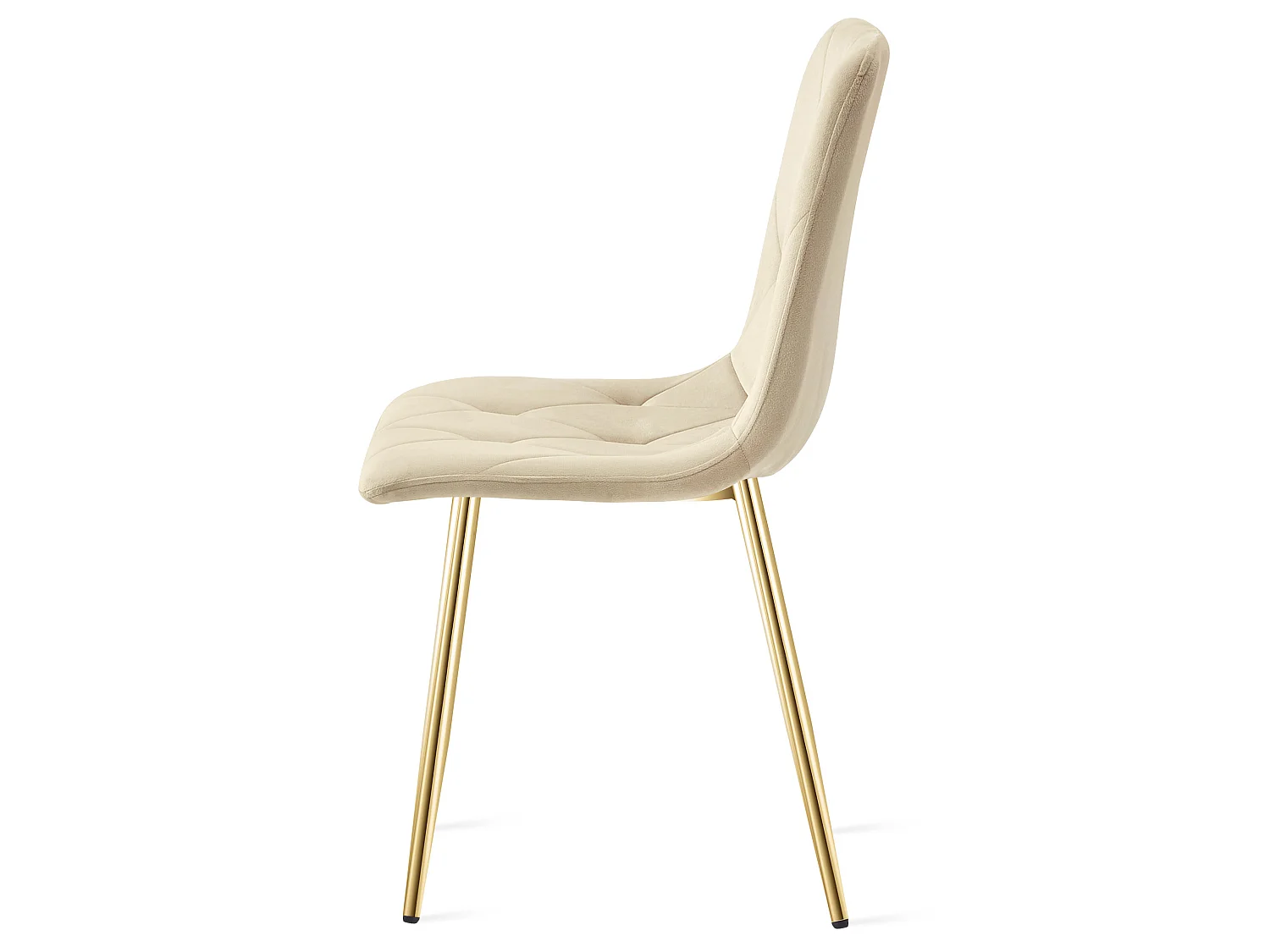 Eetkamerstoel LIBRA fluweel lichtbeige gouden poten 86,5x45x54 cm