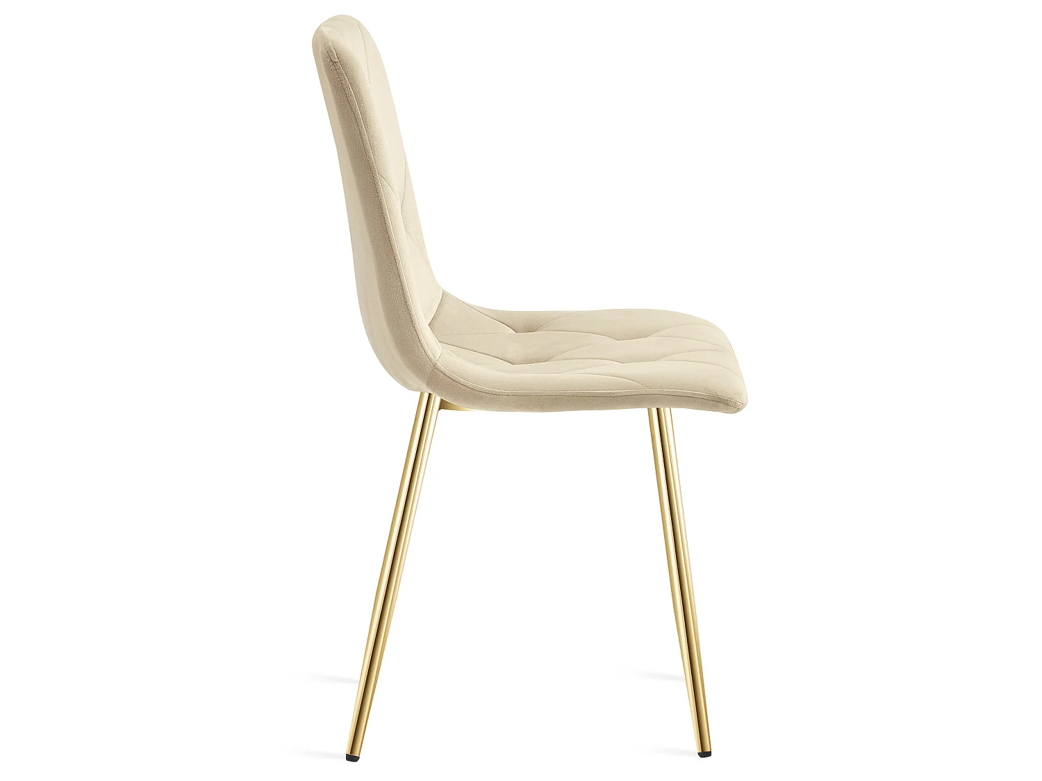 Eetkamerstoel LIBRA fluweel lichtbeige gouden poten 86,5x45x54 cm