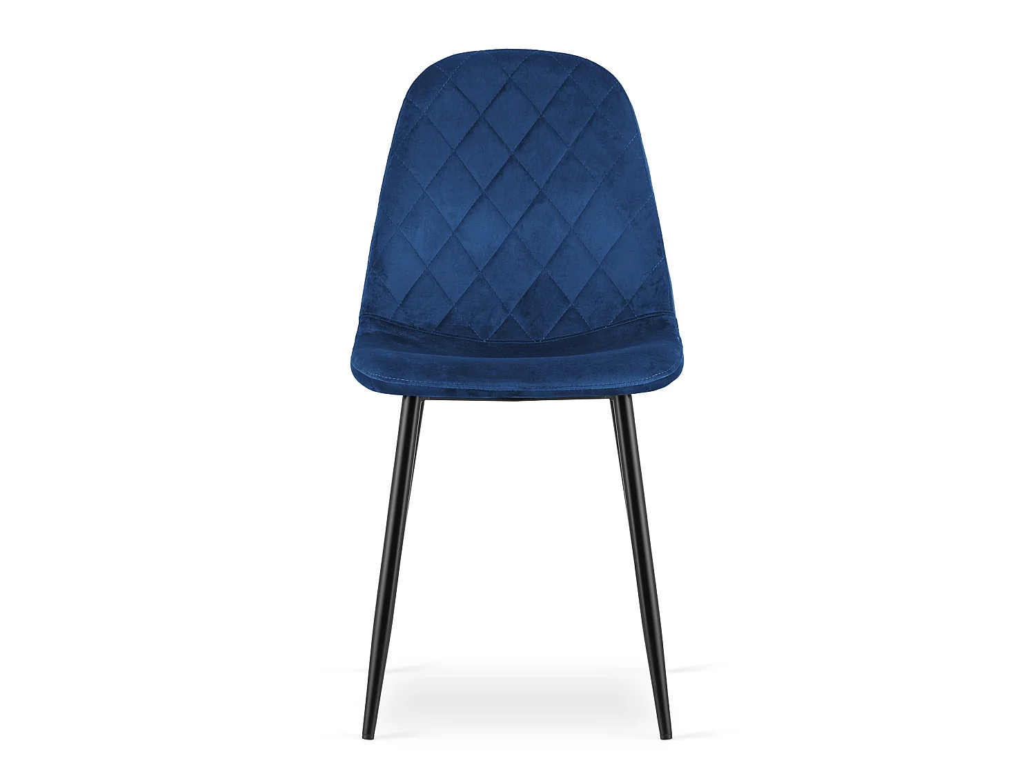 ASTI eetkamerstoel fluweel metaal marineblauw 87,5x44,5x50,5 cm 2 st.