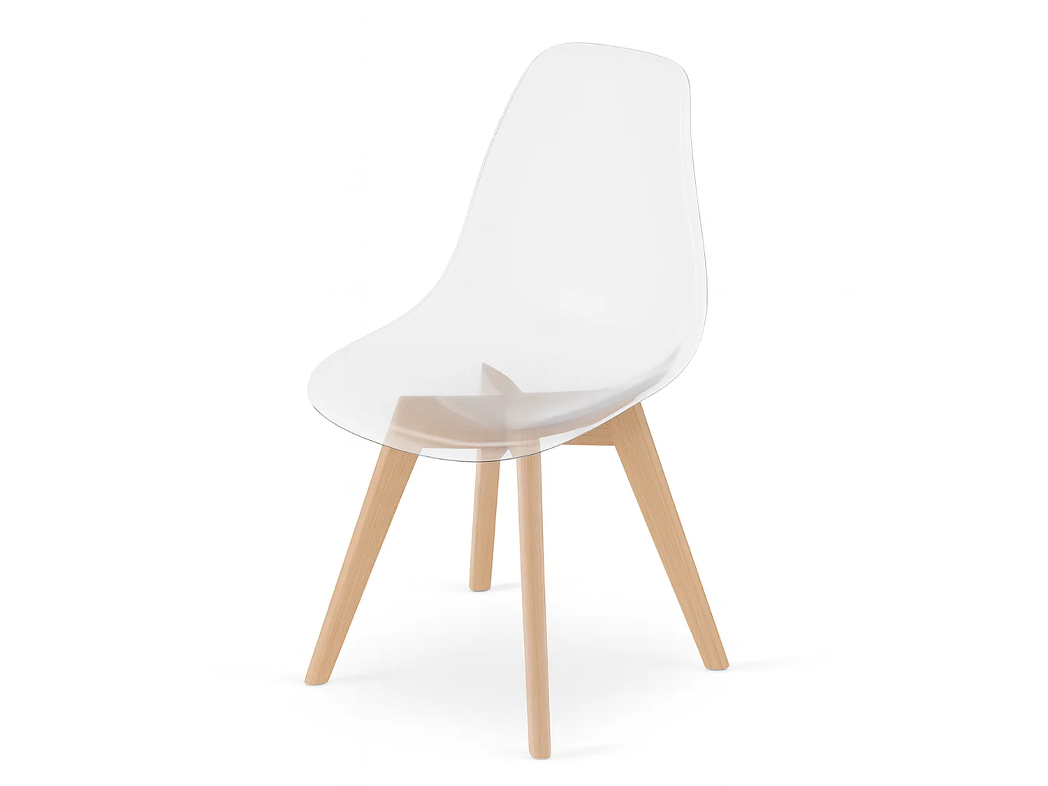Chaise de salle à manger et cuisine KITO transparente pieds naturels 80x46x54,5 cm