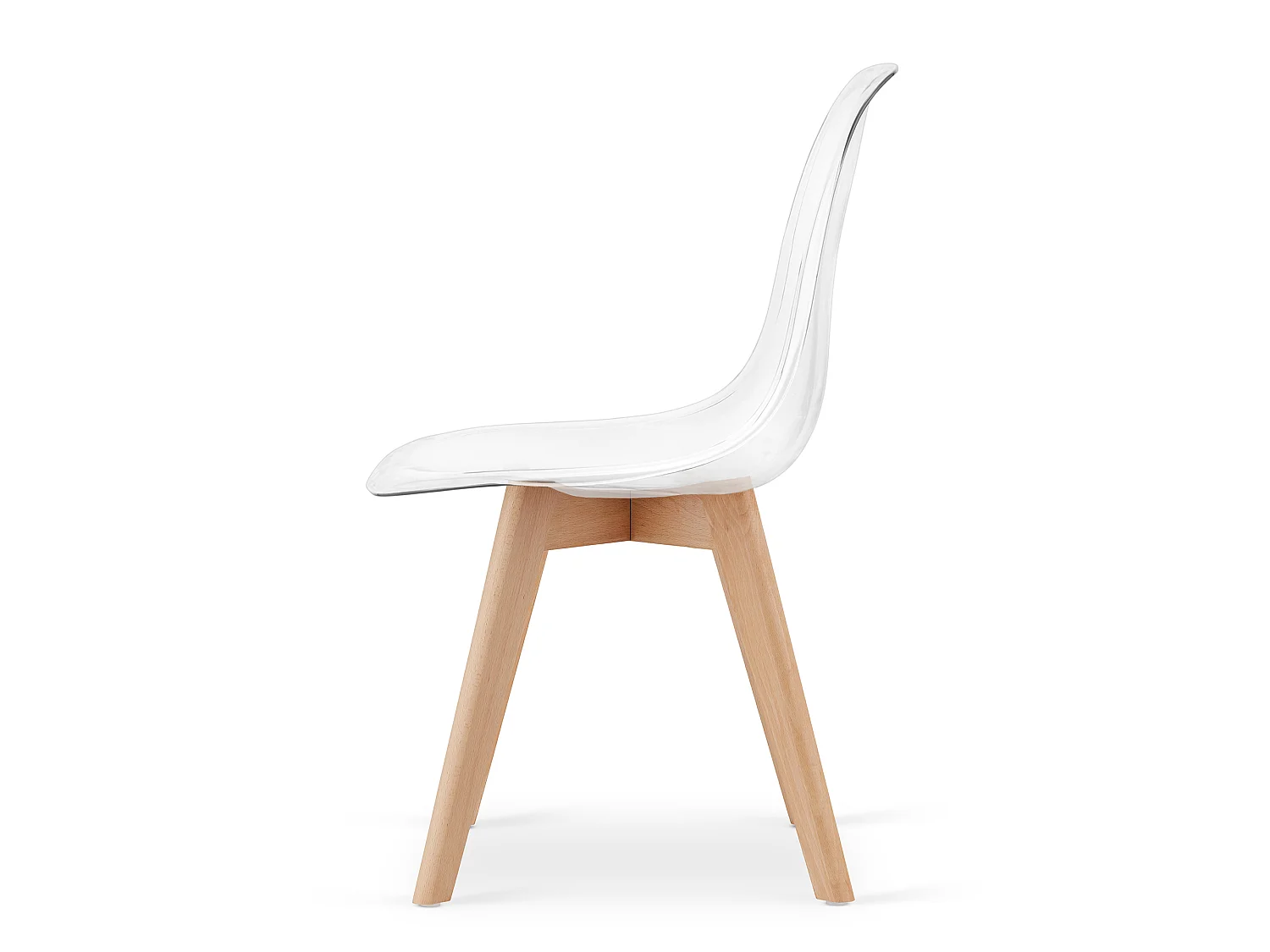 Chaise de salle à manger et cuisine KITO transparente pieds naturels 80x46x54,5 cm