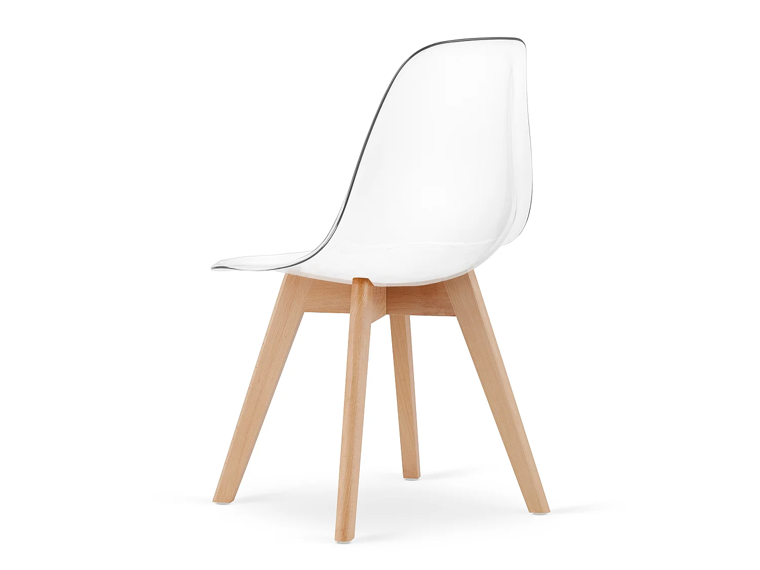 Chaise de salle à manger et cuisine KITO transparente pieds naturels 80x46x54,5 cm