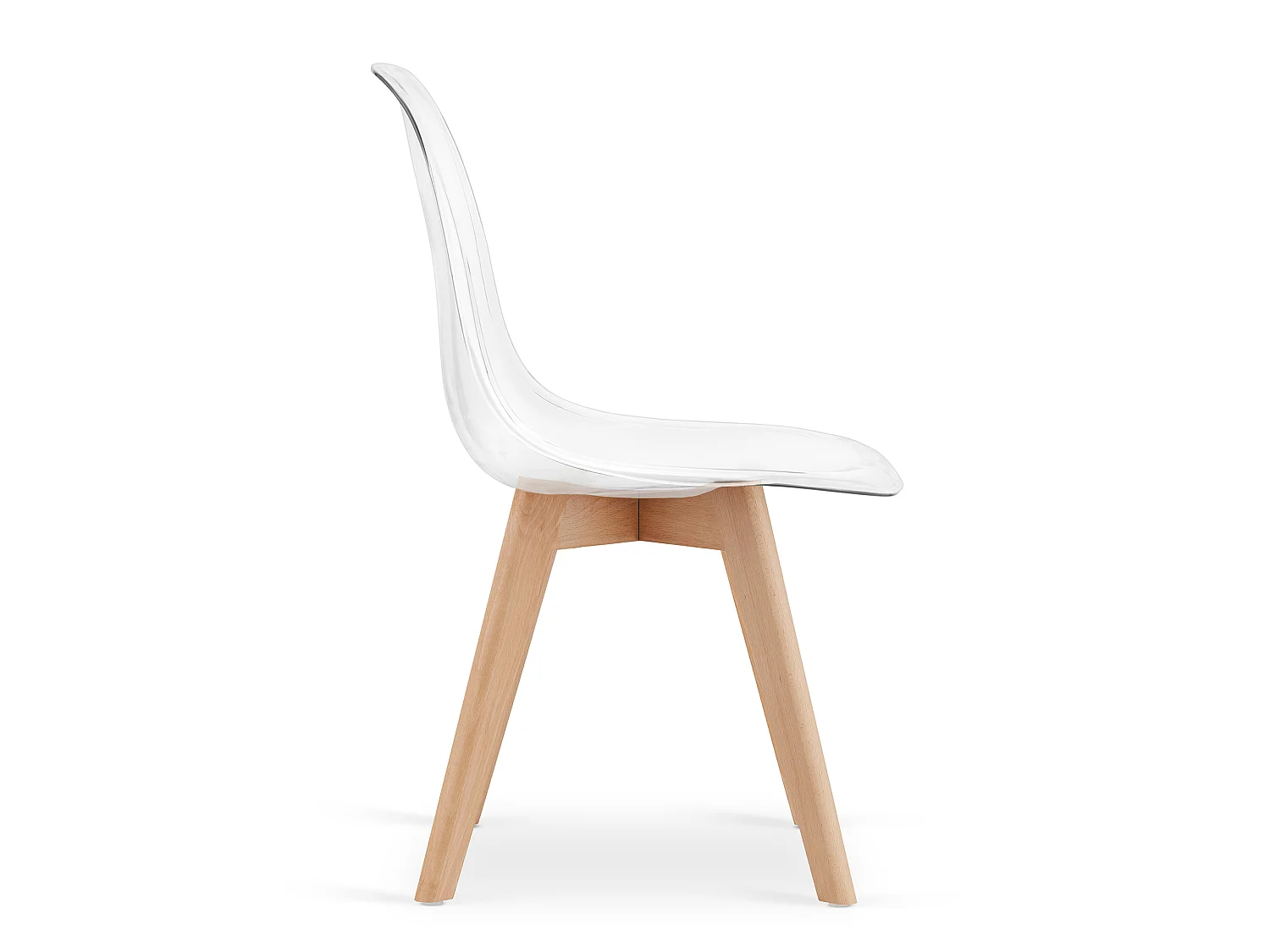 Chaise de salle à manger et cuisine KITO transparente pieds naturels 80x46x54,5 cm