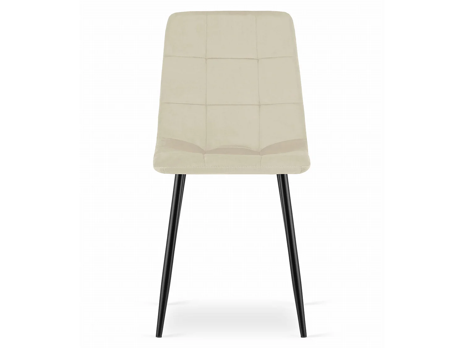 Esszimmerstuhl KARA modern Samt beige Metall schwarz 4er-Set 87 cm