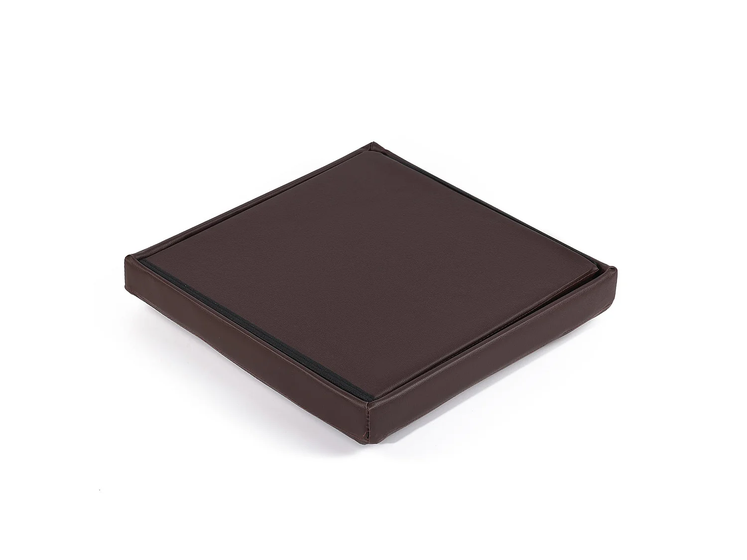 Opvouwbare poef met knopen kunstleer bruin 38x38x38 cm