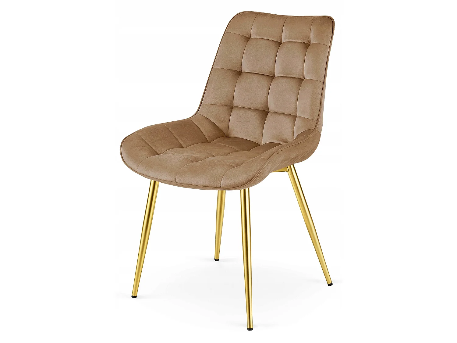 Esszimmerstuhl BERA Samt braun goldene Beine 54x60x88 cm