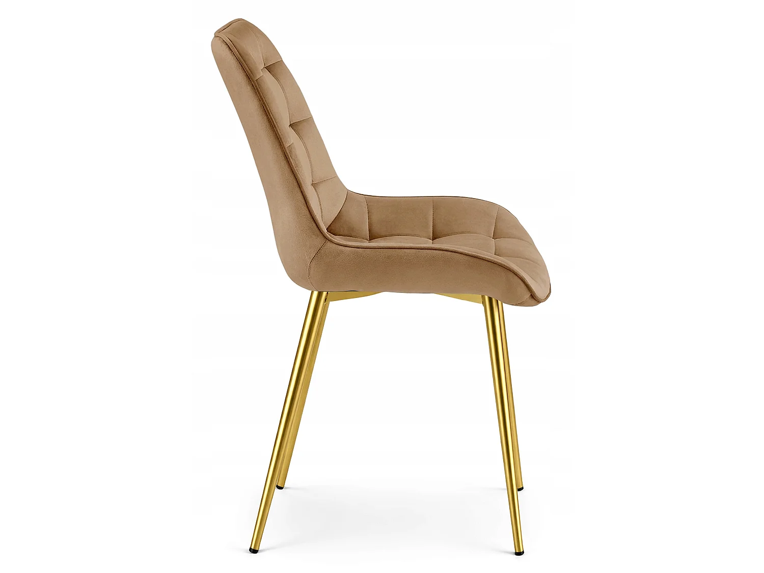 Esszimmerstuhl BERA Samt braun goldene Beine 54x60x88 cm
