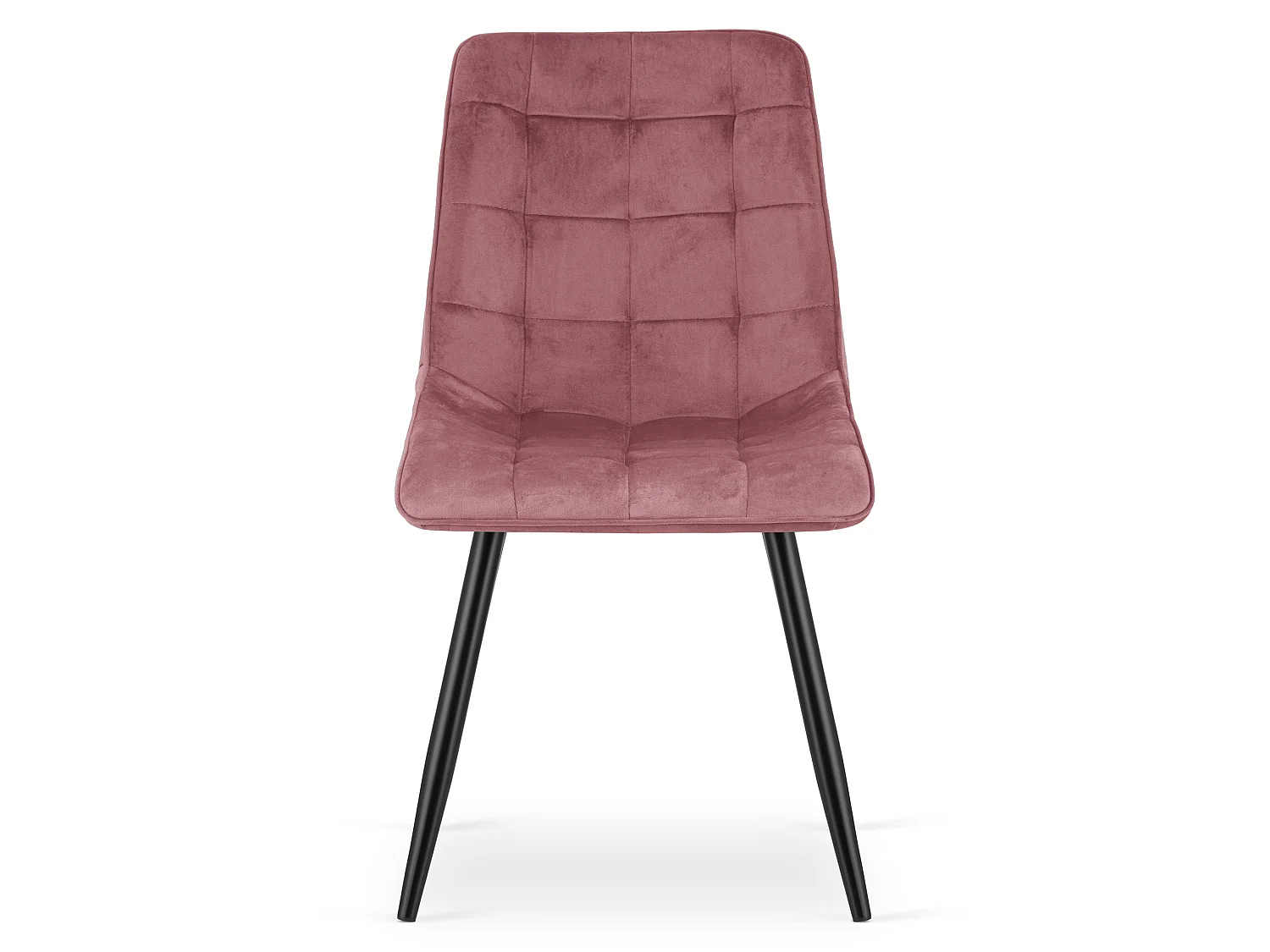 Chaise de salle à manger et cuisine SPLIT en velours rose foncé pieds noirs 88x49x60 cm