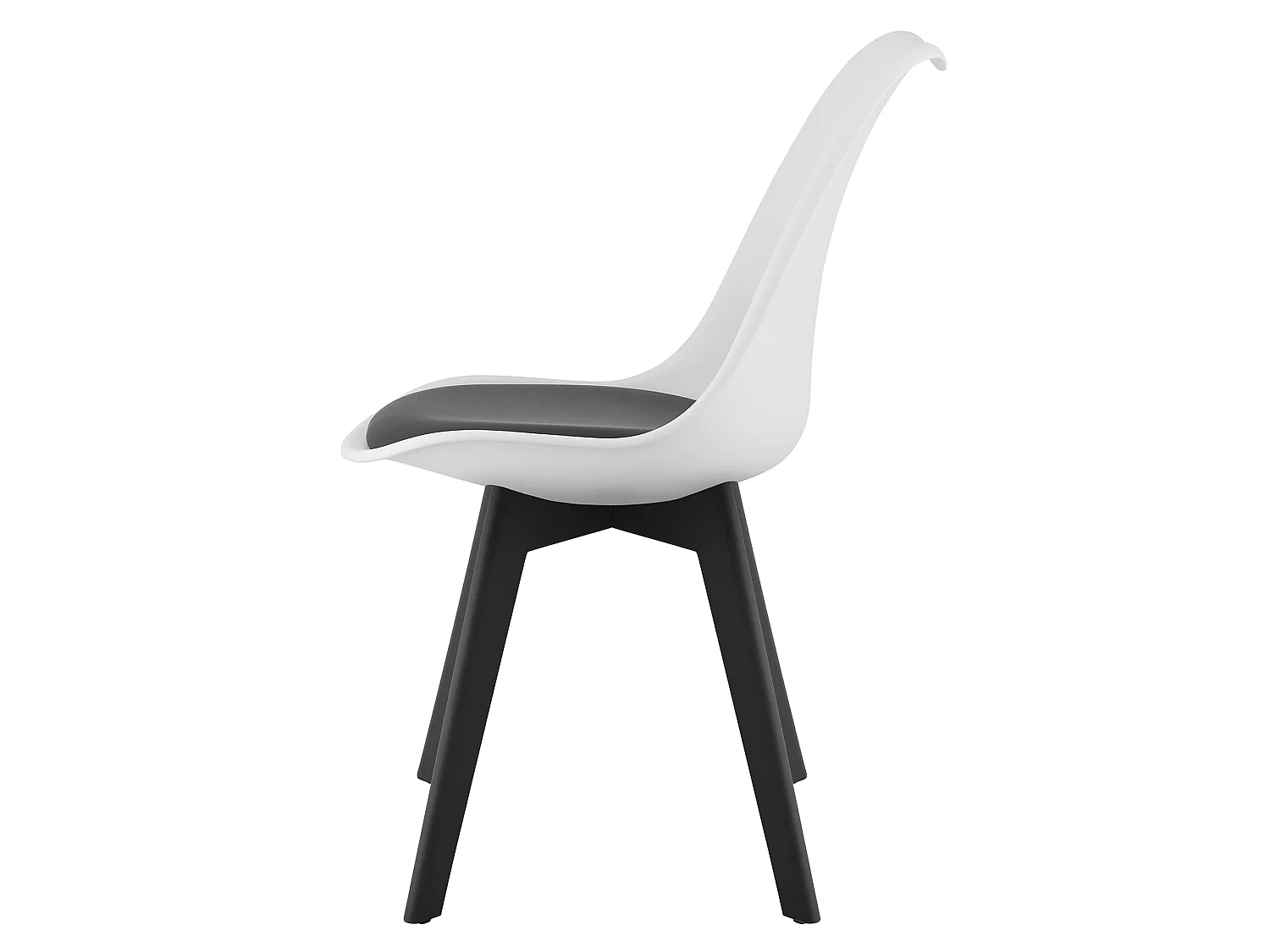 Chaise de salle à manger et cuisine MARK blanc-noir pieds noirs x 3 82 cm