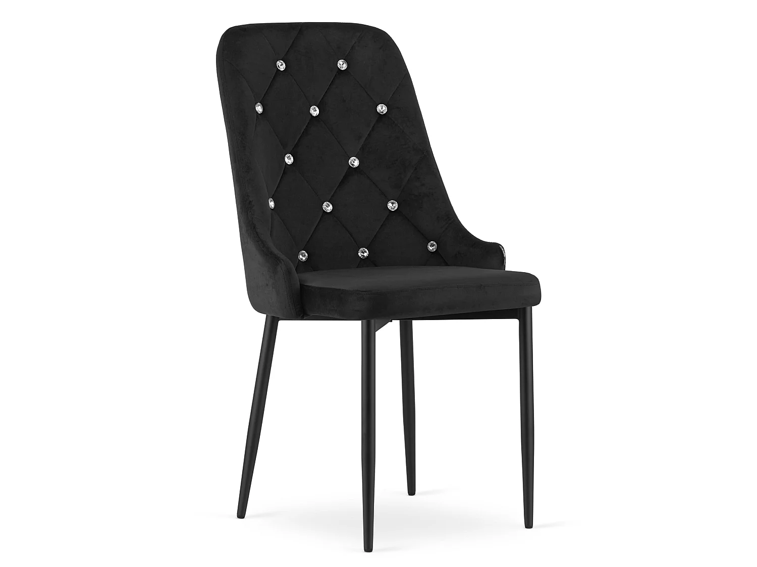Chaise de salle à manger et cuisine AMORE en velours noir 3 pcs 93x48x56 cm